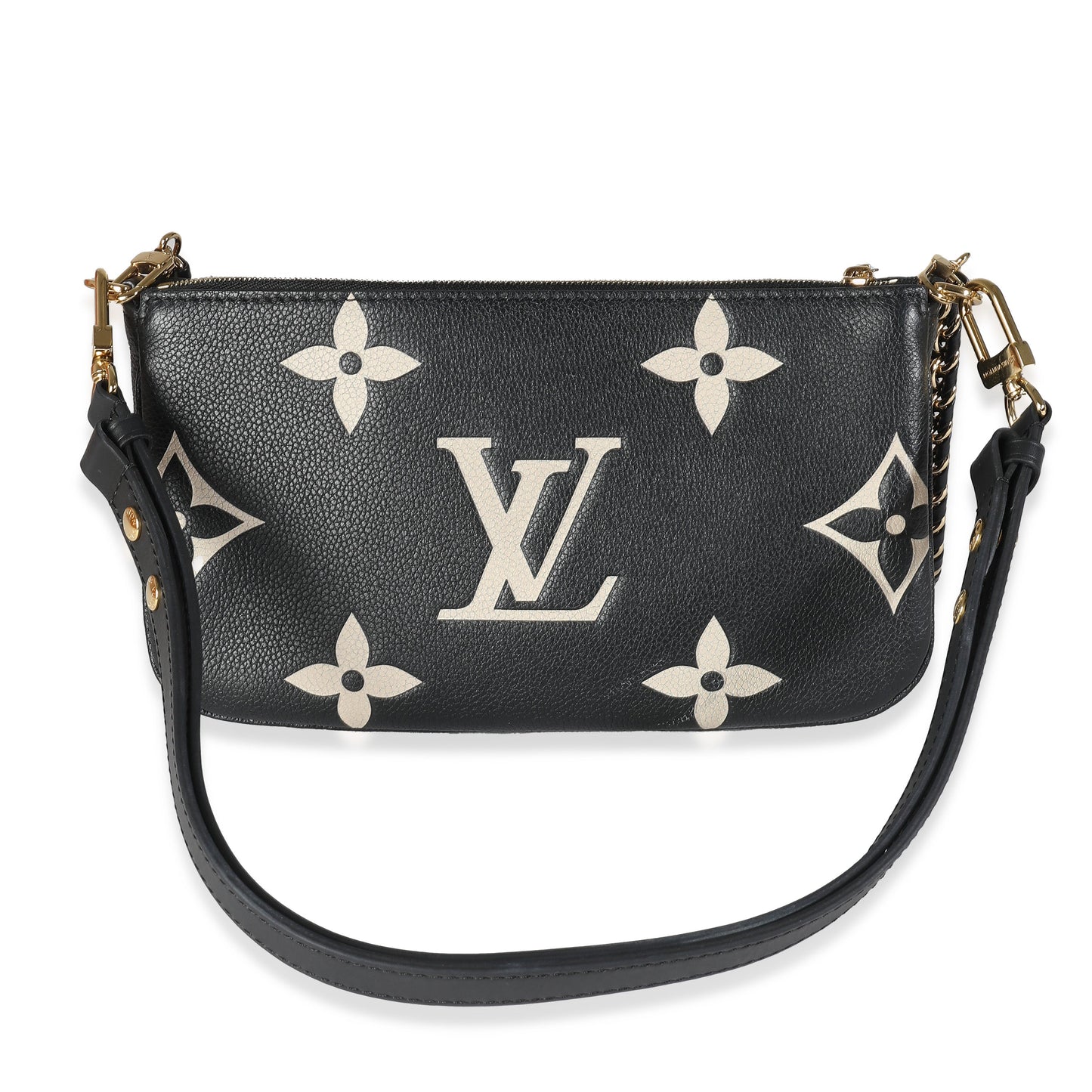 Louis Vuitton Beige Black Monogram Empreinte Multi Pochette Accessoires