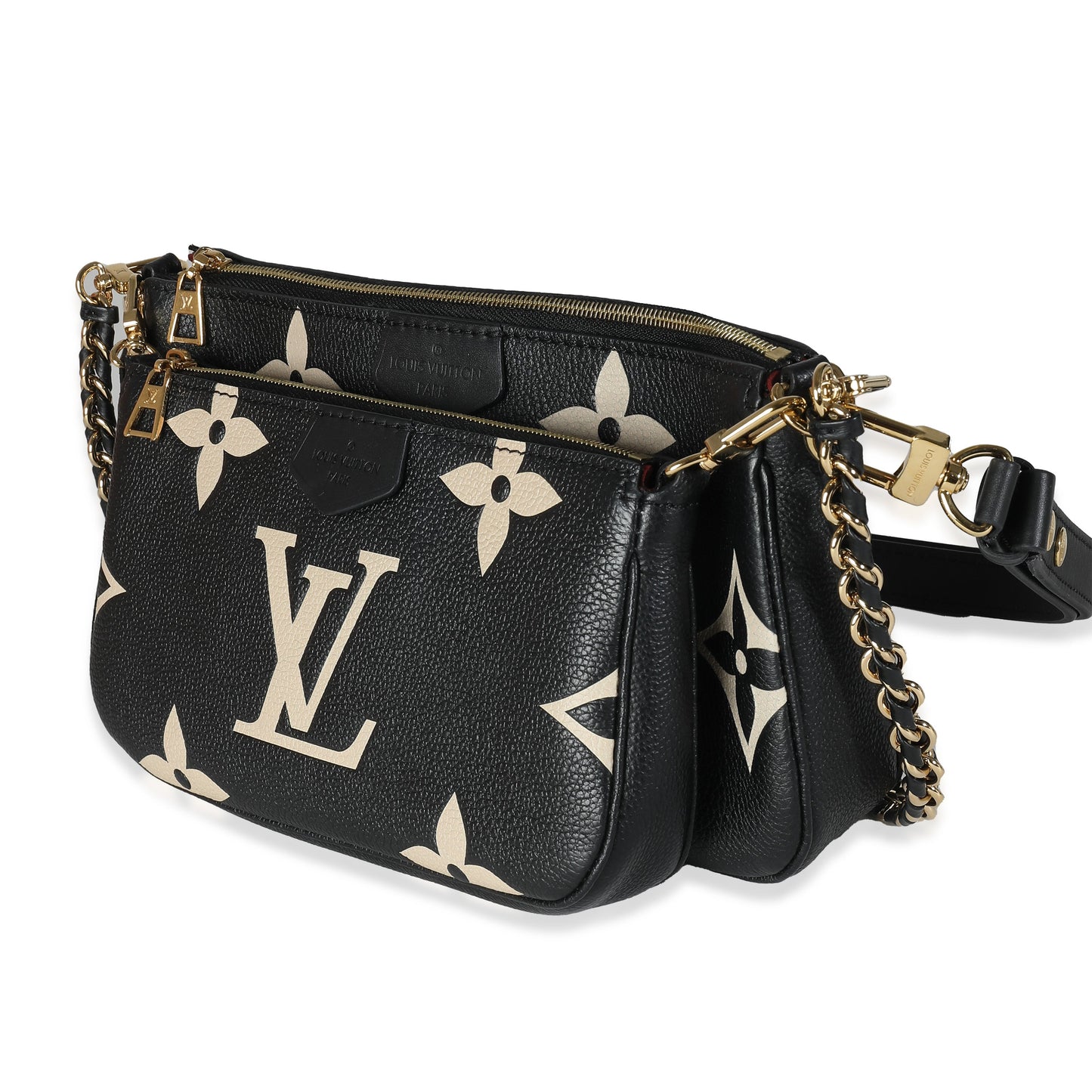 Louis Vuitton Beige Black Monogram Empreinte Multi Pochette Accessoires