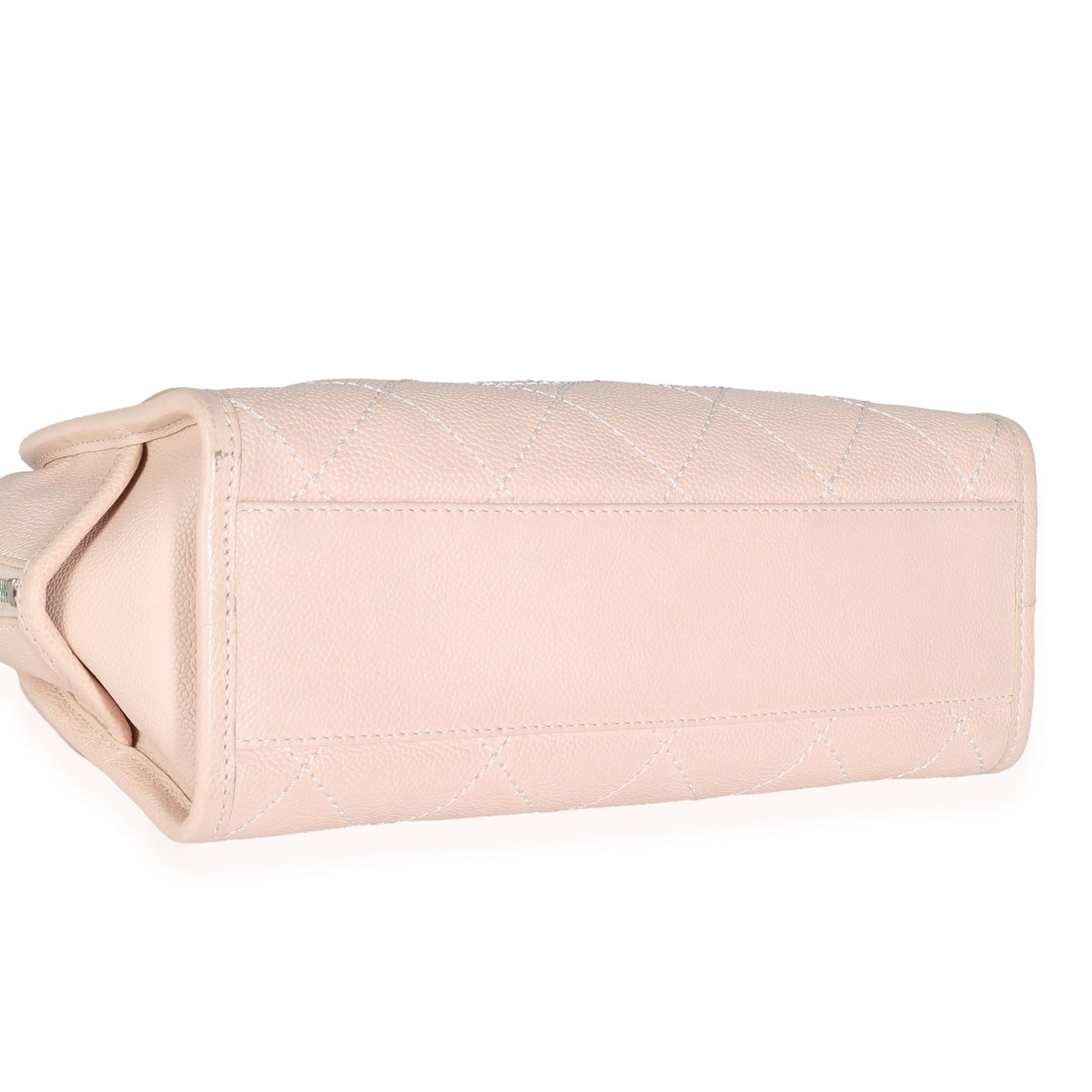 Chanel Pink Quilted Caviar Small Deauville Bowling Handbag