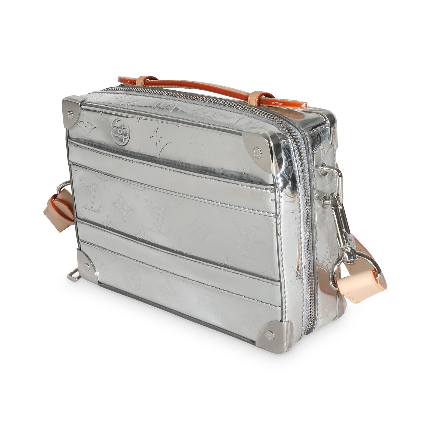 Louis Vuitton Sier Monogram Mirror Vinyl Handle Trunk