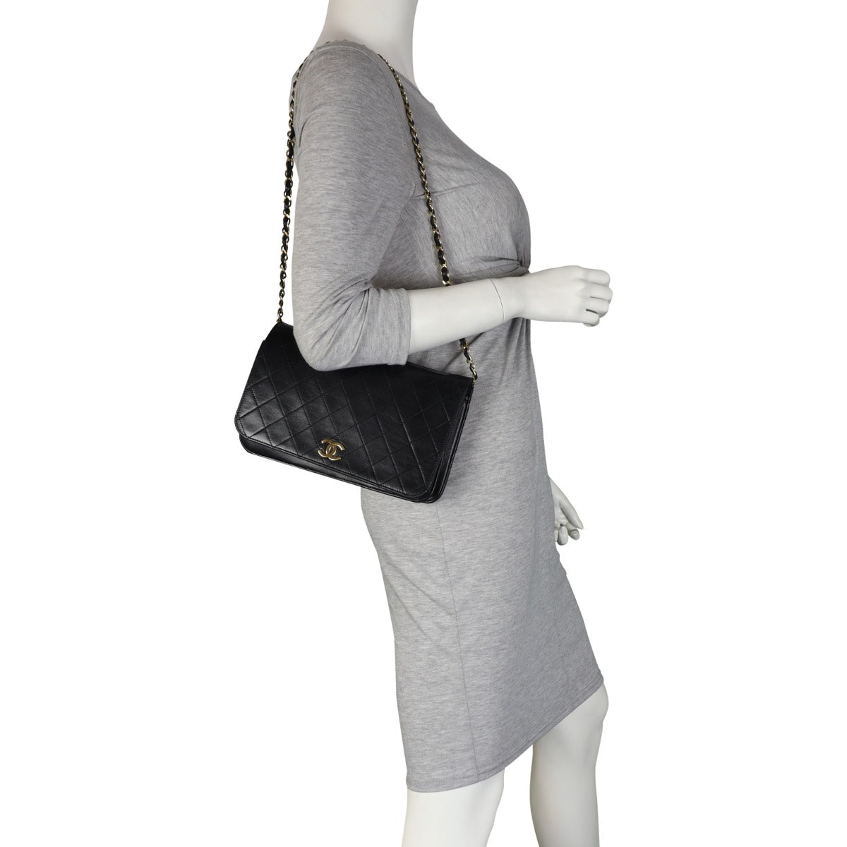 Chanel CC Full Flap Bag Small | Black Lambskin
