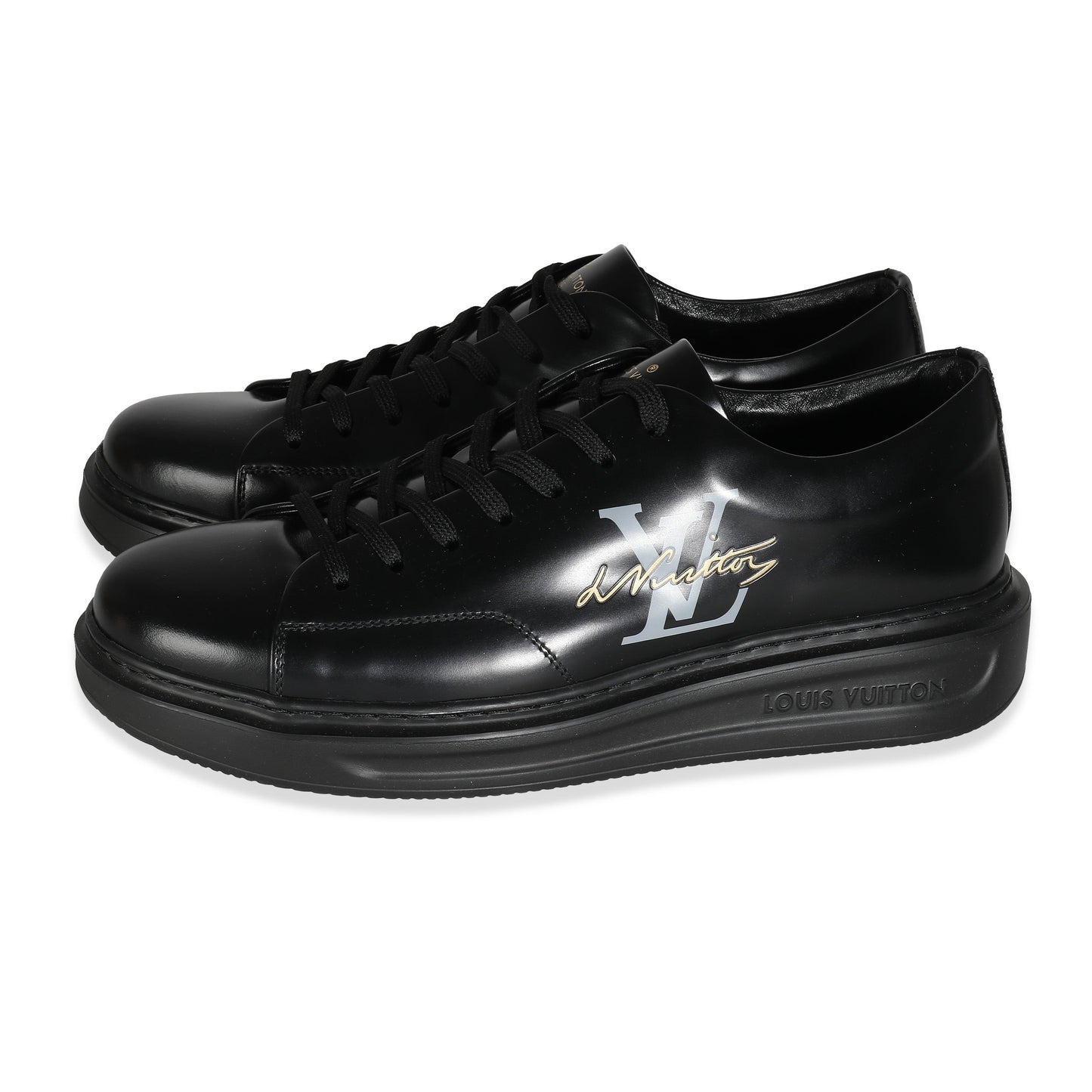Louis Vuitton Black Calfskin MensBeverly Hills Sneakers 7
