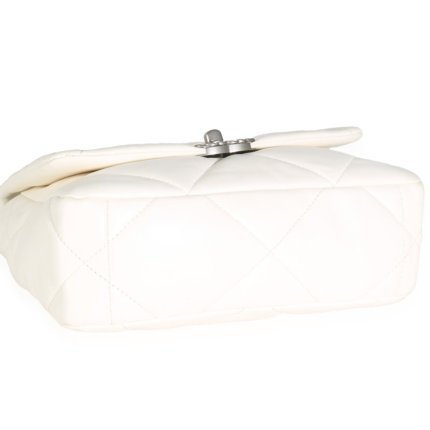 Chanel White Quilted Lambskin Small Chanel 19 Flap Bag