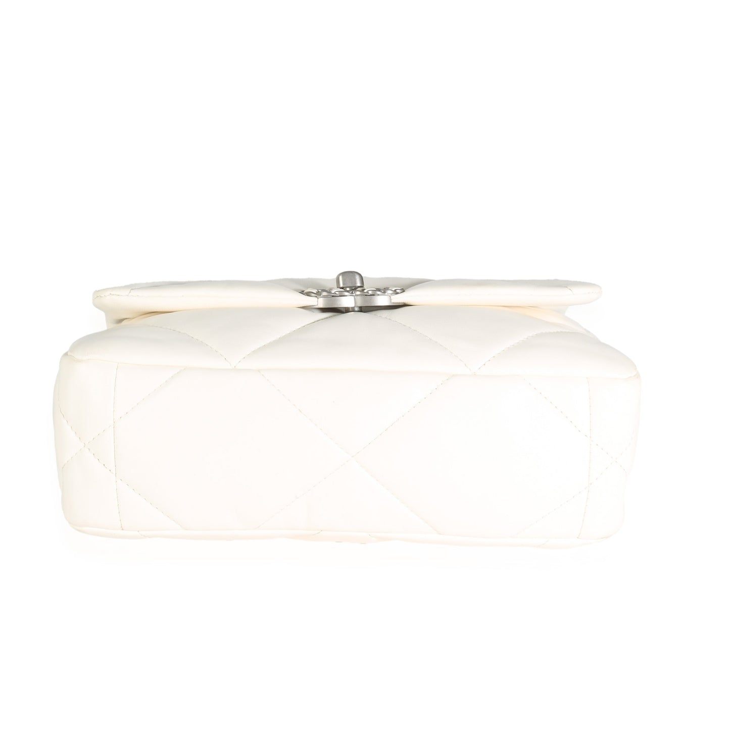 Chanel White Quilted Lambskin Small Chanel 19 Flap Bag
