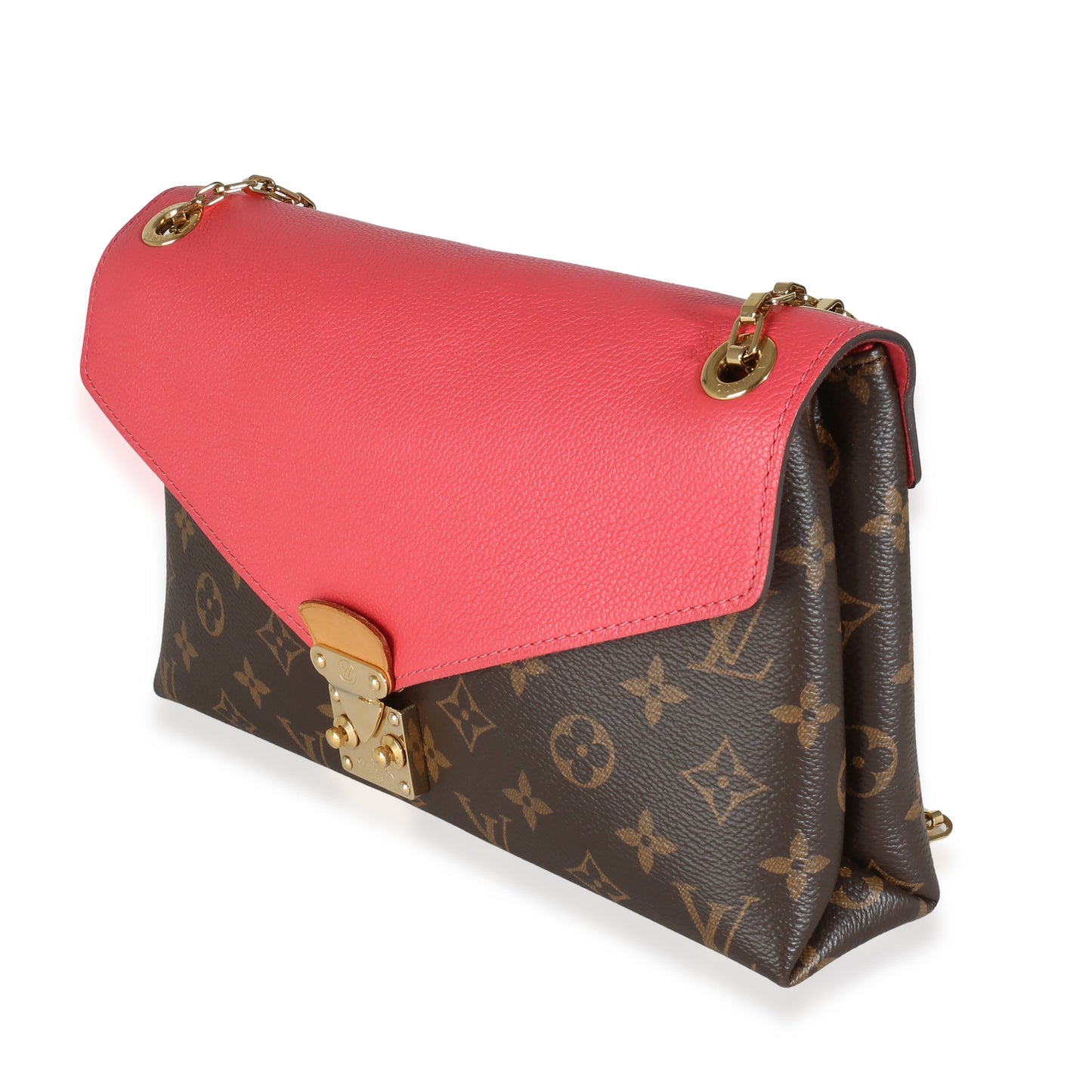 Louis Vuitton Rose Litchi Monogram Canvas Pallas Chain Bag