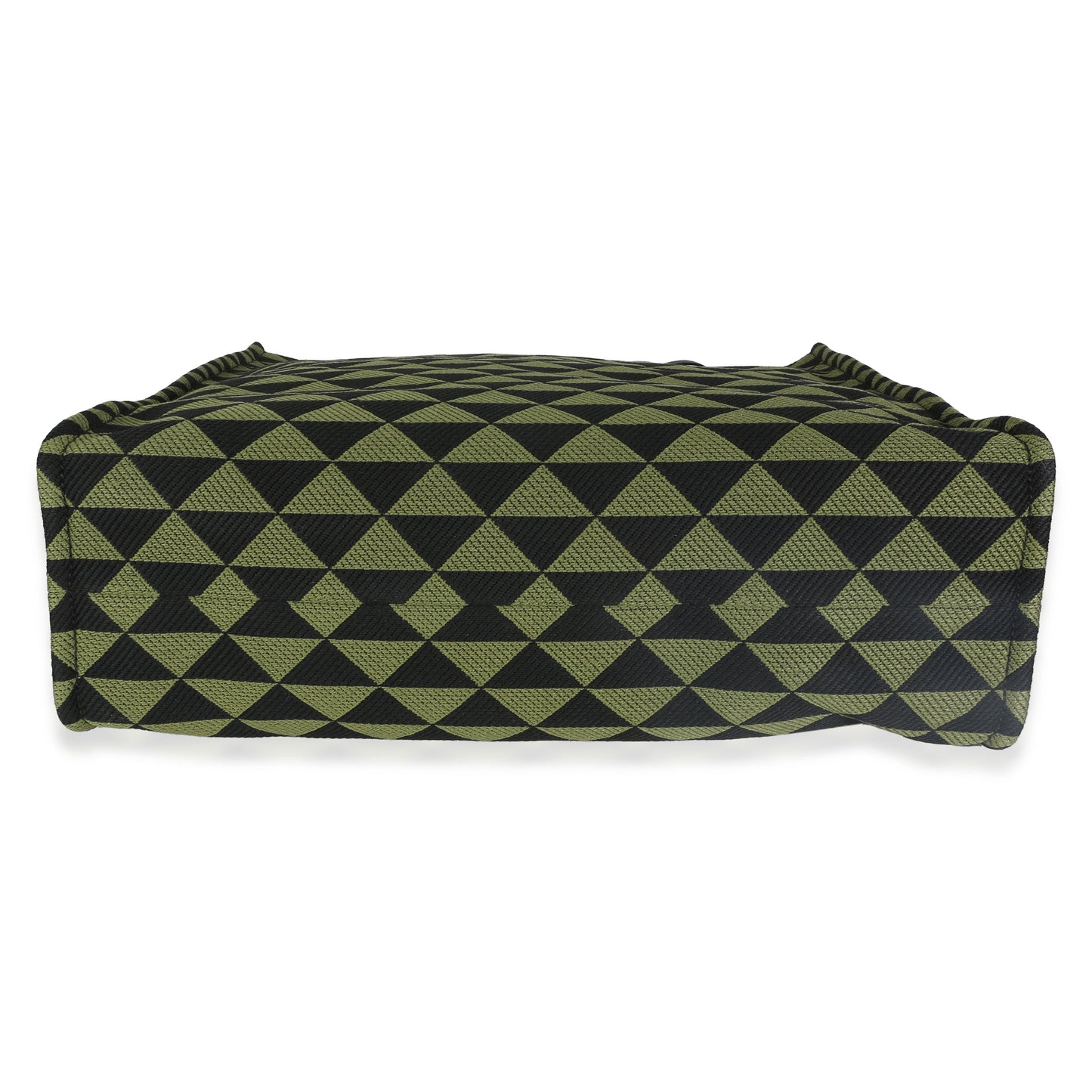 Prada Black Green Jacquard Triangolo Symbole Shopping Tote