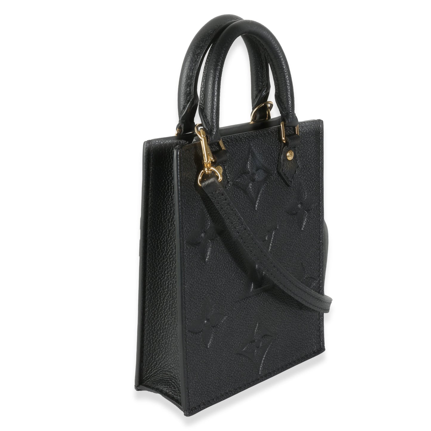 Louis Vuitton Black Monogram Empreinte Petite Sac Plat