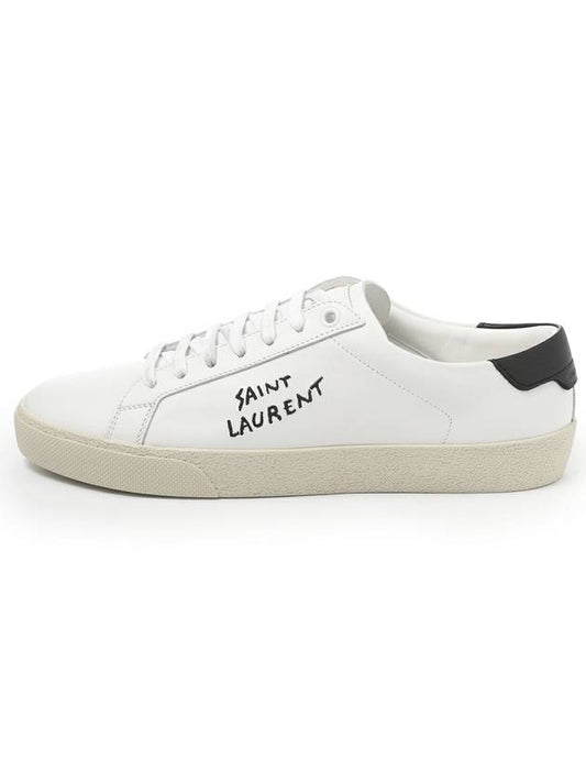 Luxury Saint Laurent Trending 2025 Court Classic Black Tab Low Top Sneakers White