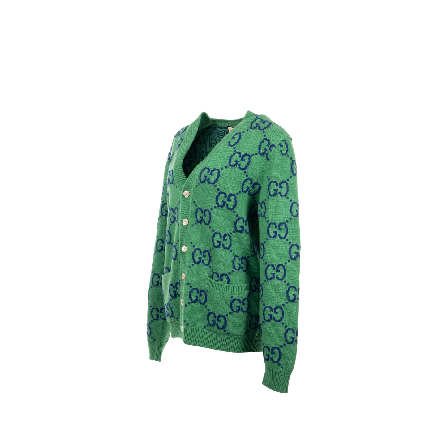 Gucci size S Knitted cardigan wool/laine Green/multicolour