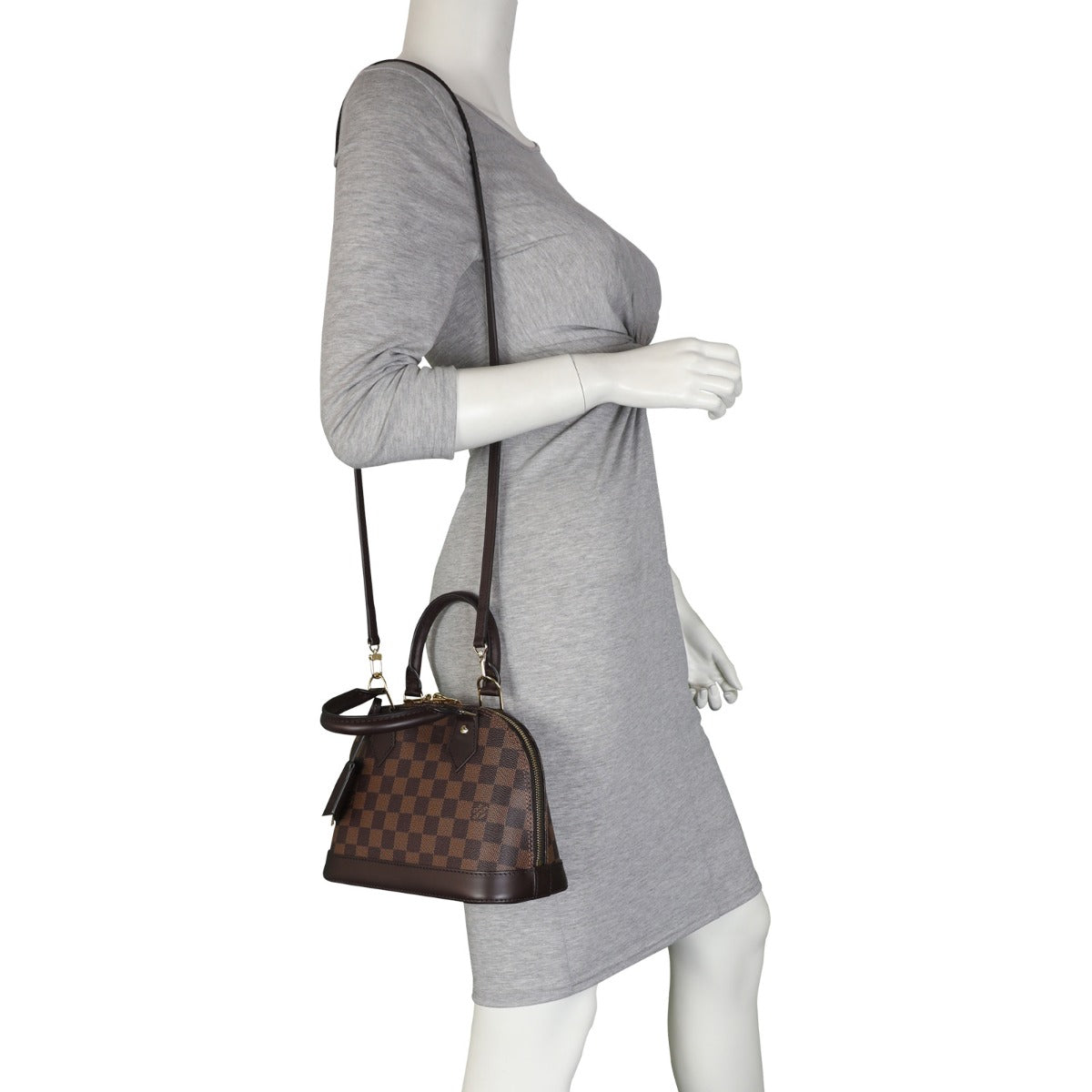 Louis Vuitton Alma BB Damier Ebene | Calfskin Leather Base