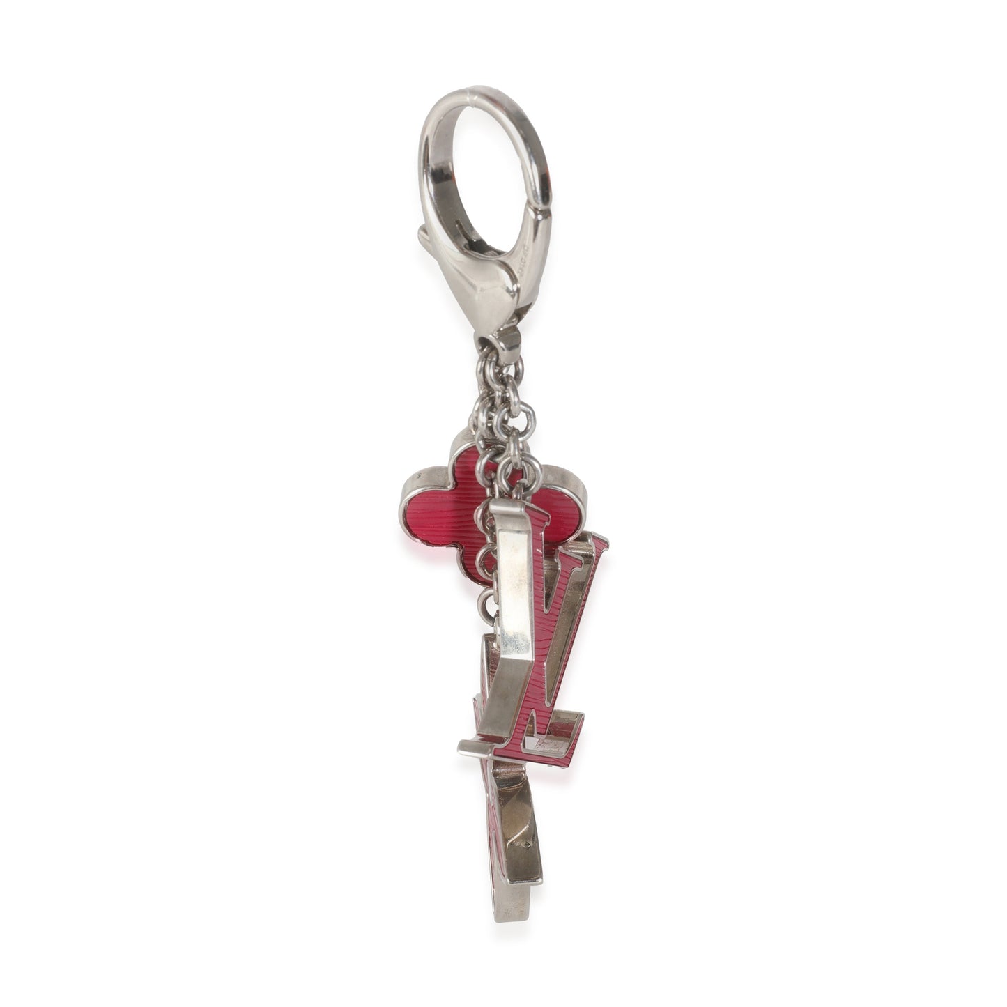 Louis Vuitton Fuchsia Sier Metal Fleur d Epi Bag Charm