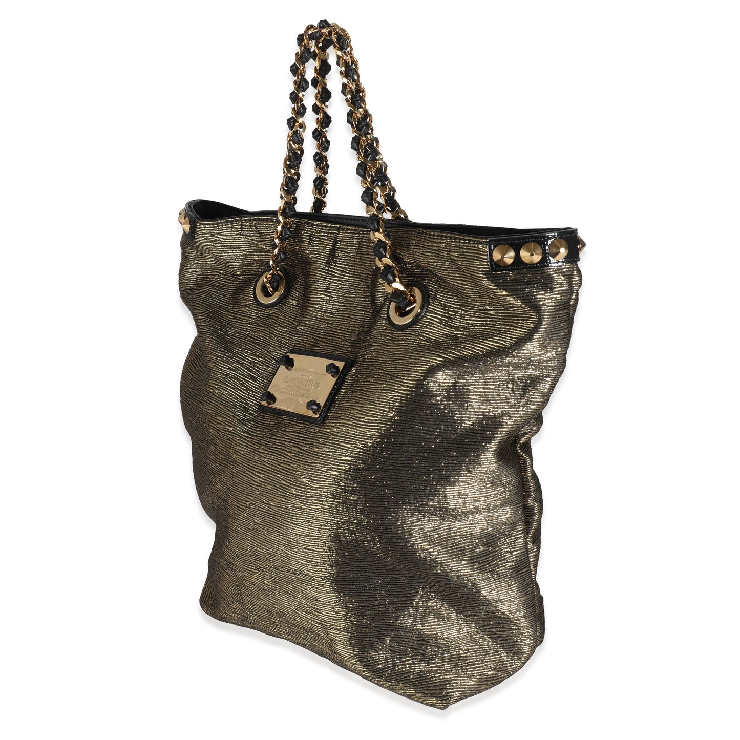 Louis Vuitton Gold Metallic Jacquard Double Jeu Tote
