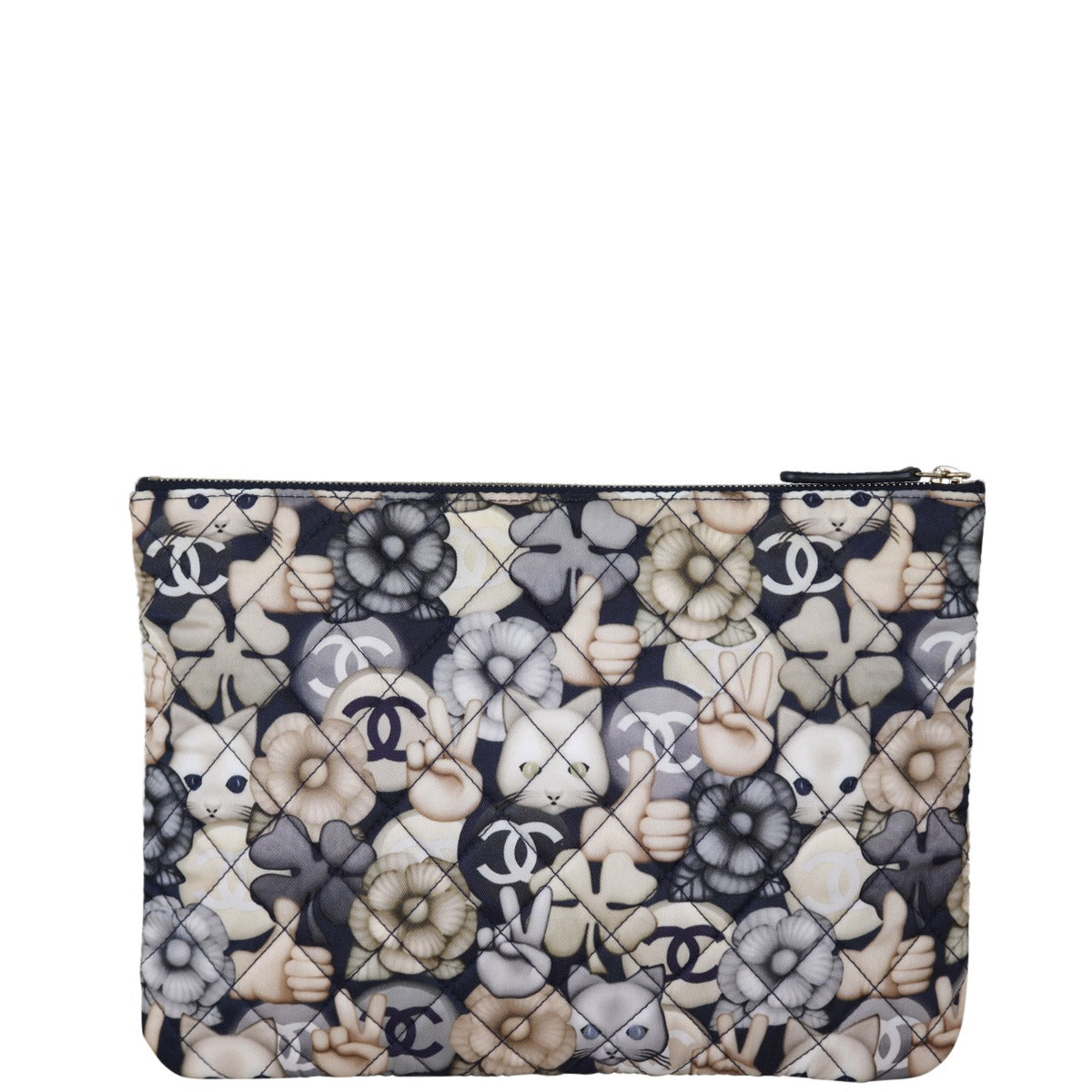 Chanel Quilted Medium Cat Emoticon Cosmetic Case