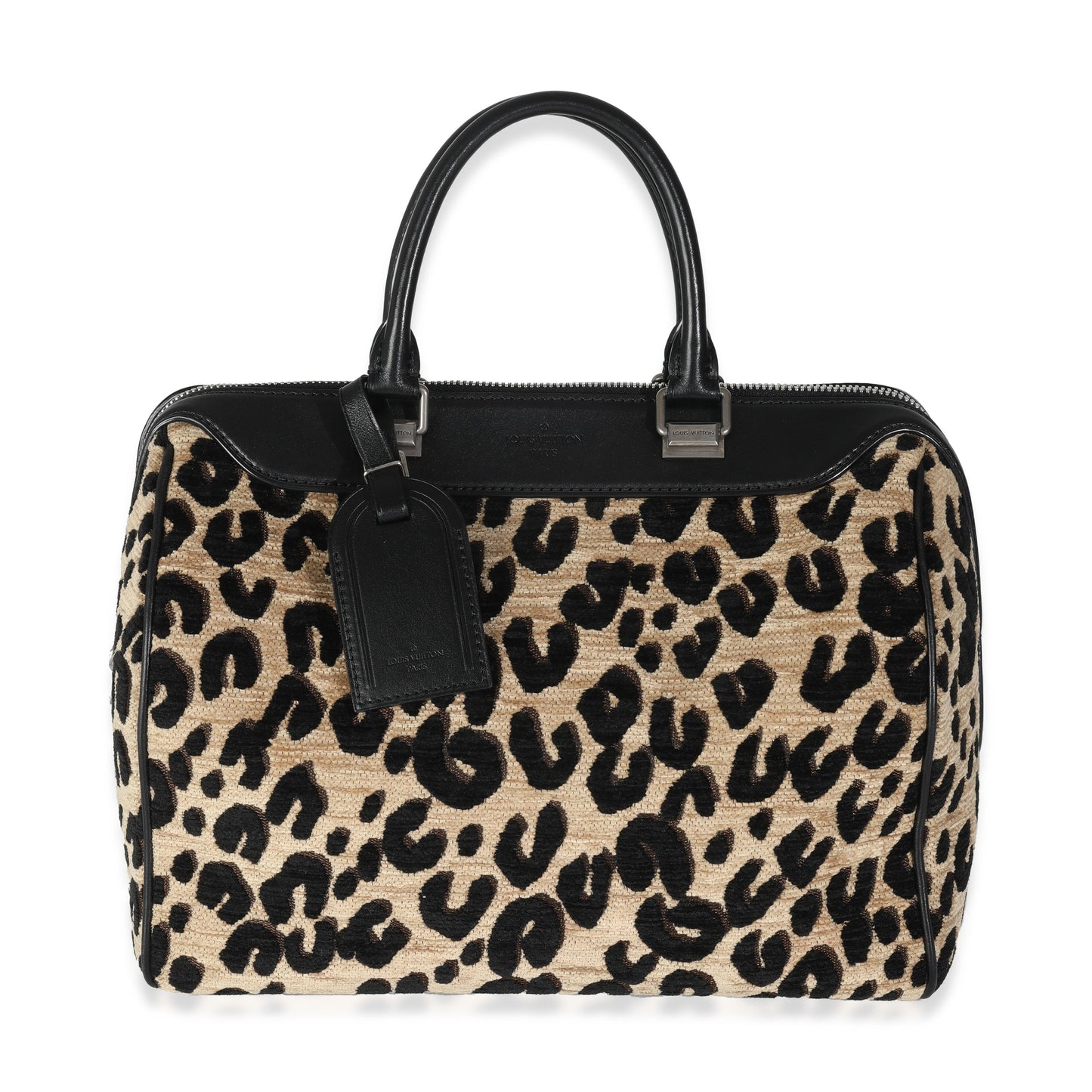 Louis Vuitton x Stephen Sprouse Black Beige Veet Leopard Speedy 30