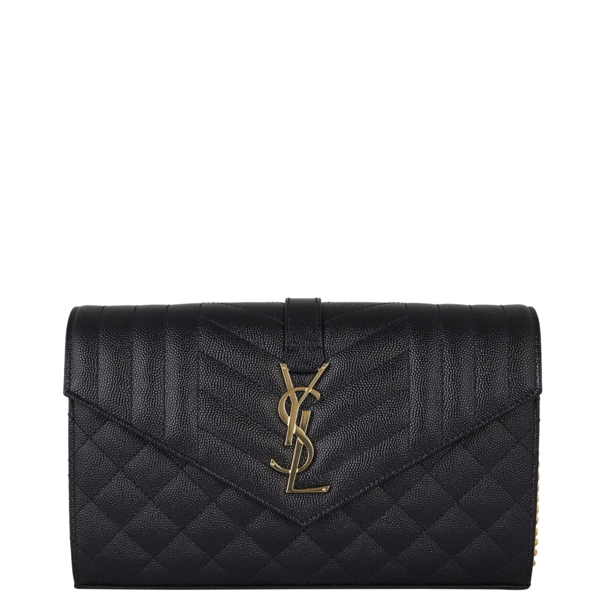 Saint Laurent Monogram Mix Matelasse Envelope Wallet on Chain