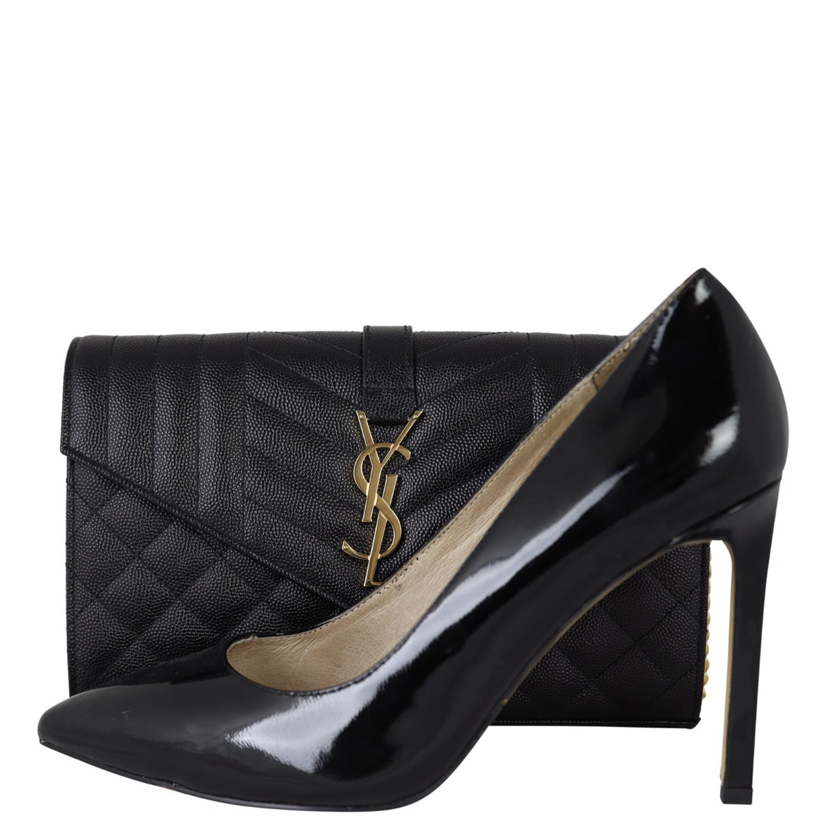 Saint Laurent Monogram Mix Matelasse Envelope Wallet on Chain
