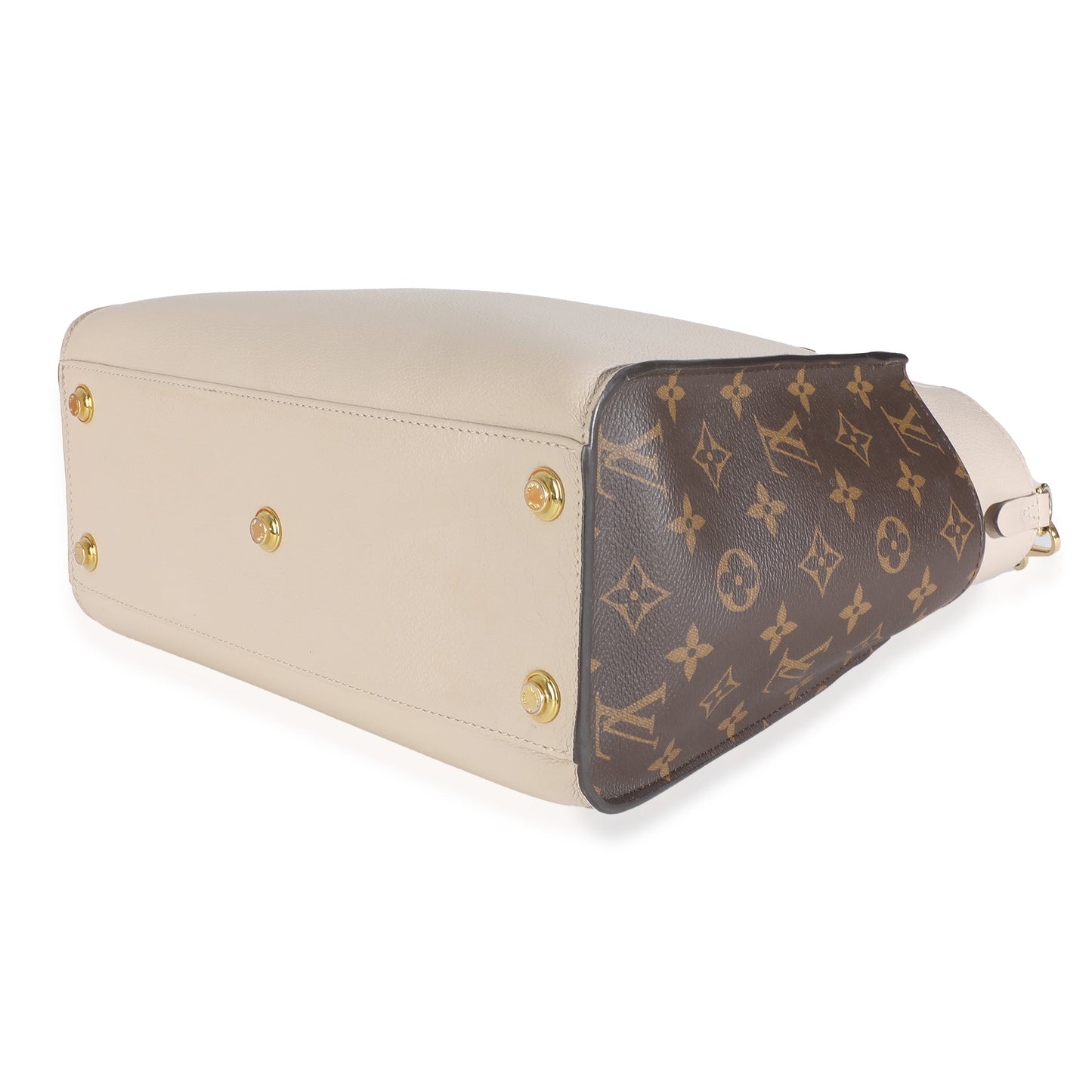 Louis Vuitton Greige Calfskin Monogram On My Side MM