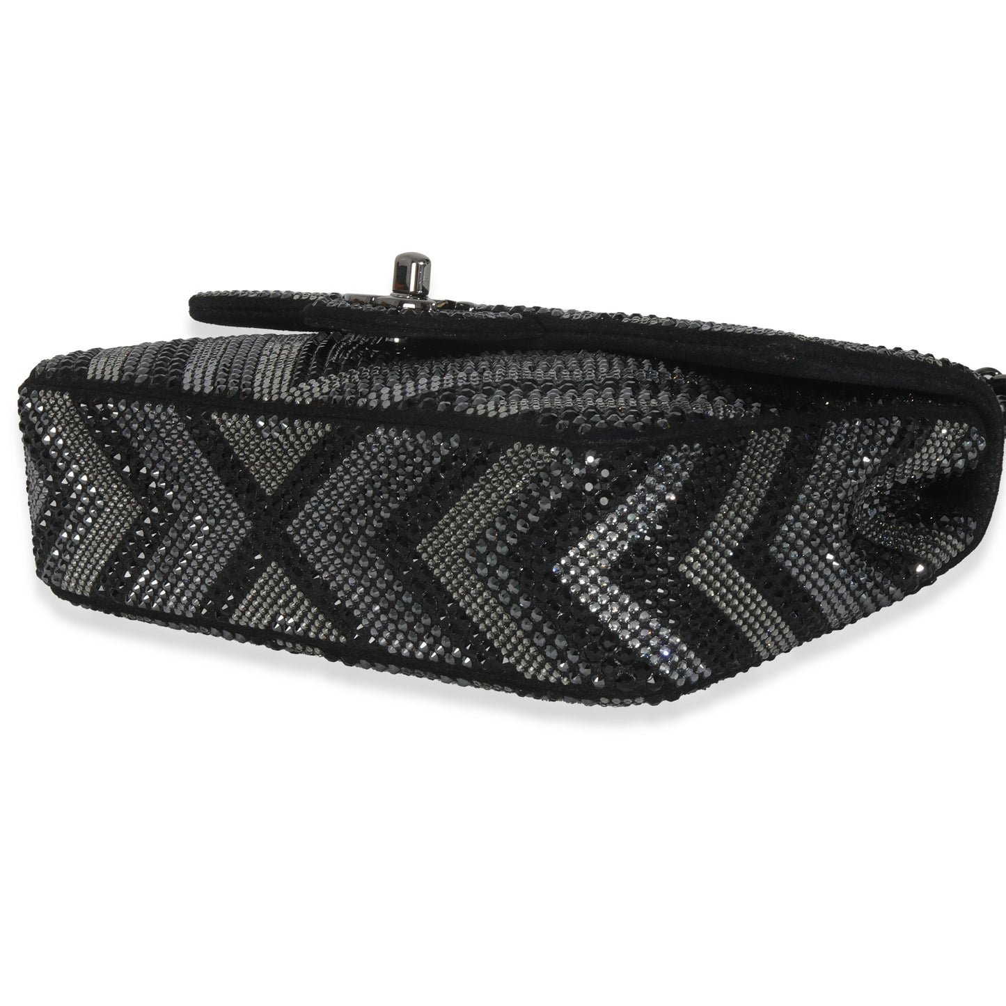 Chanel Black Strass CC Chevron Mini Flap Bag