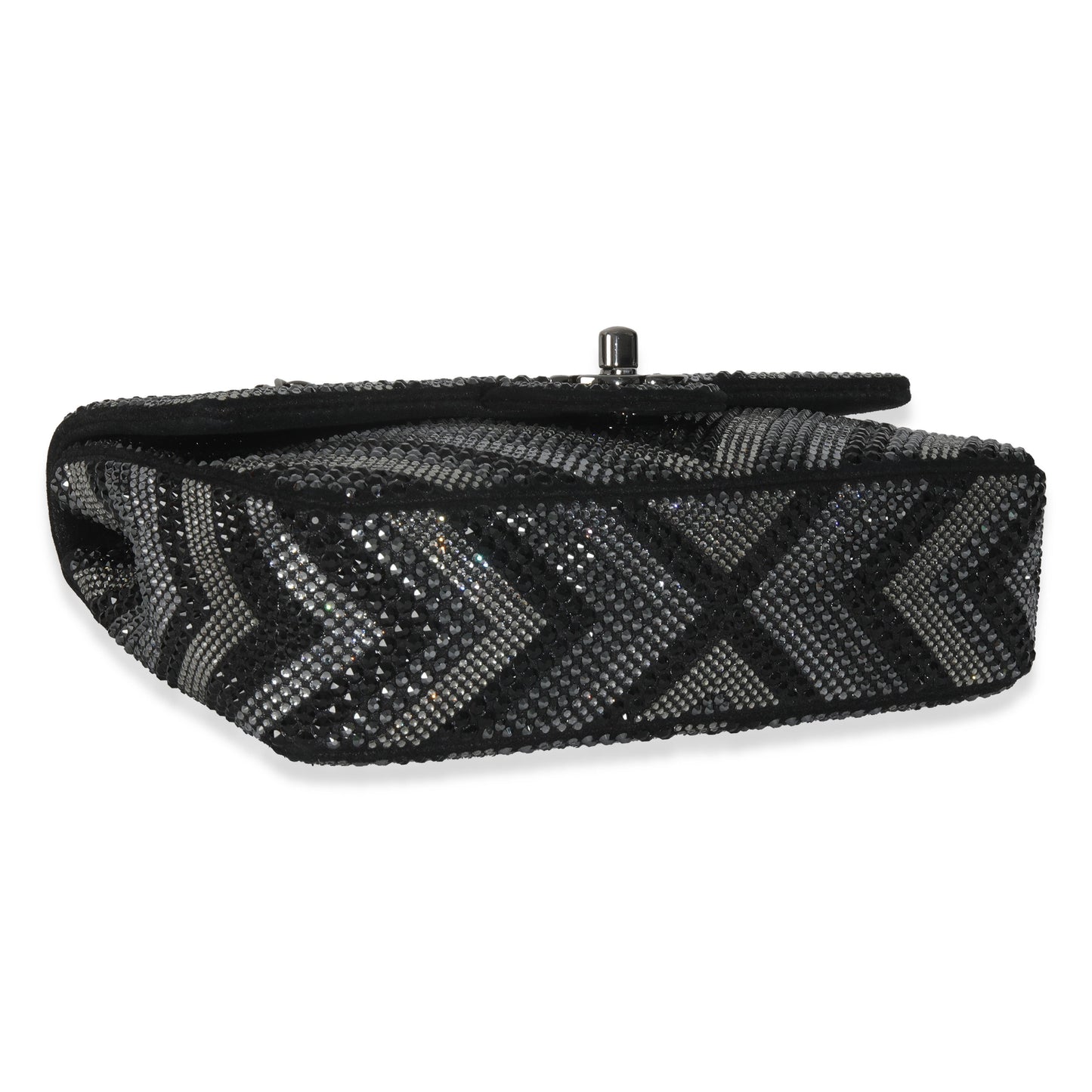 Chanel Black Strass CC Chevron Mini Flap Bag