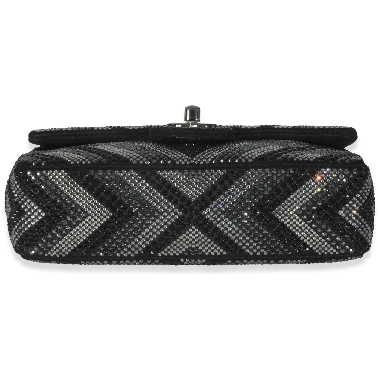 Chanel Black Strass CC Chevron Mini Flap Bag
