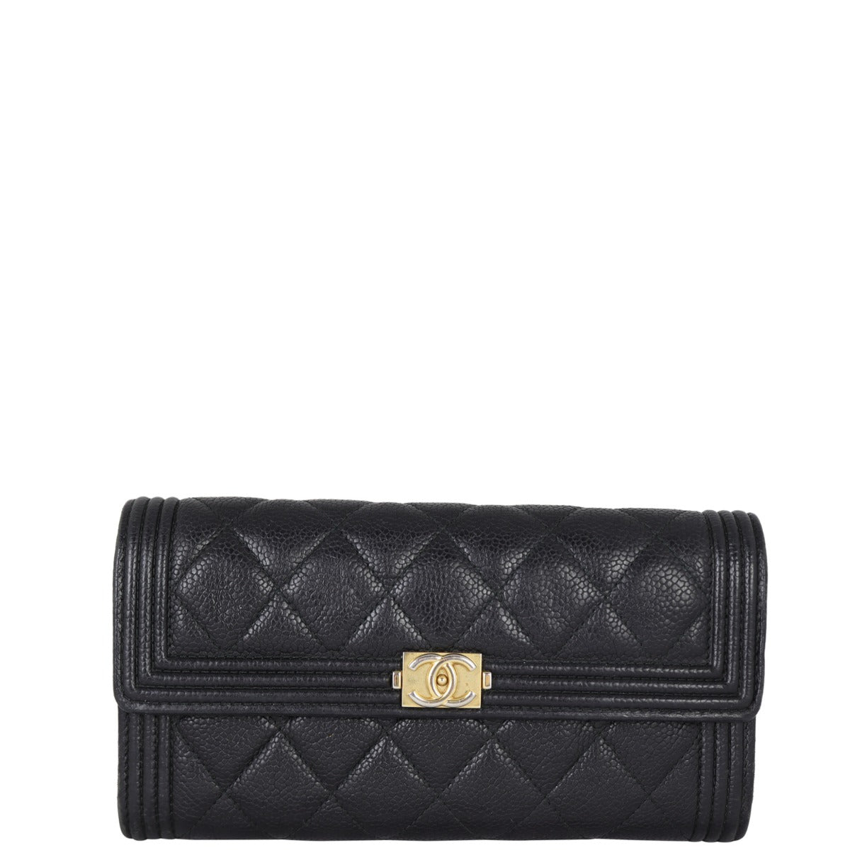 Chanel Boy Long Flap Wallet | Black Diamond