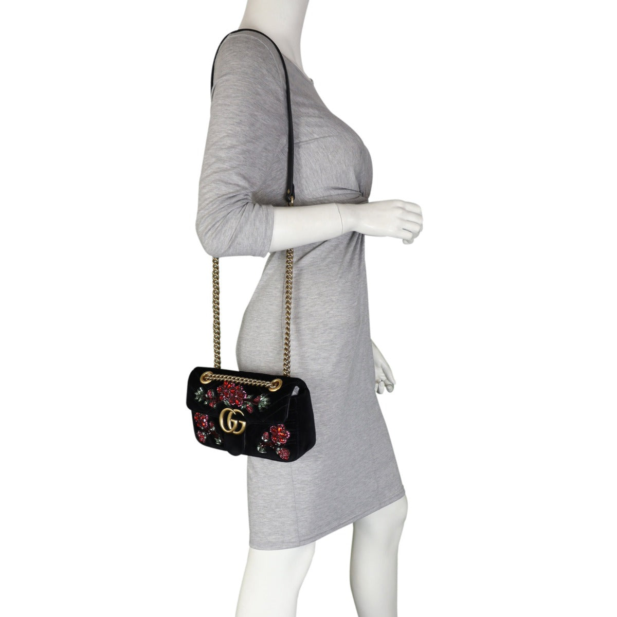 Gucci GG Marmont Velvet Mini Shoulder Bag