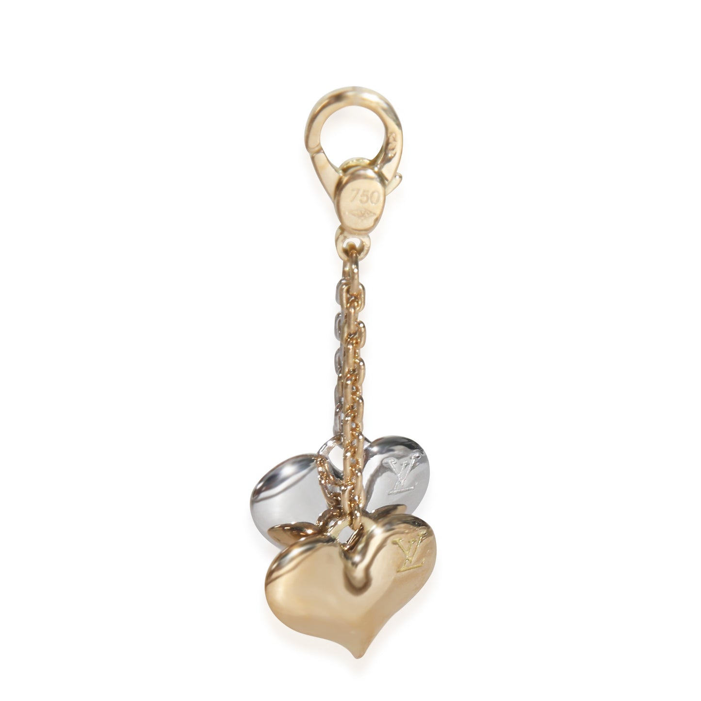Louis Vuitton White Gold & Yellow GoldDouble Heart Charm