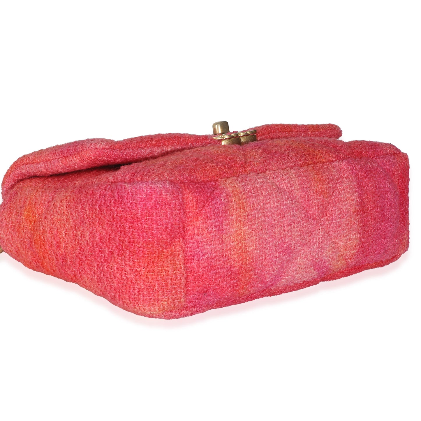 Chanel Coral Pink Tweed Quilted Medium Chanel 19 Flap Bag