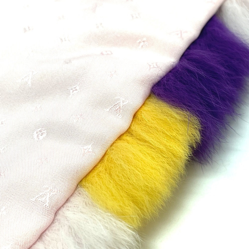 LOUIS VUITTON Scarf M70272 Silk, Fur pink LV logo Escalp Women