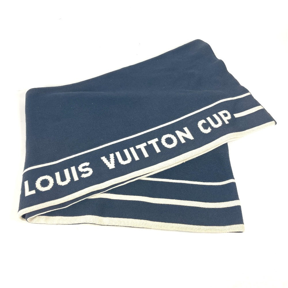 LOUIS VUITTON Scarf Cotton, Cashmere Navy Louis Vuitton Cup LVCUP logo mens