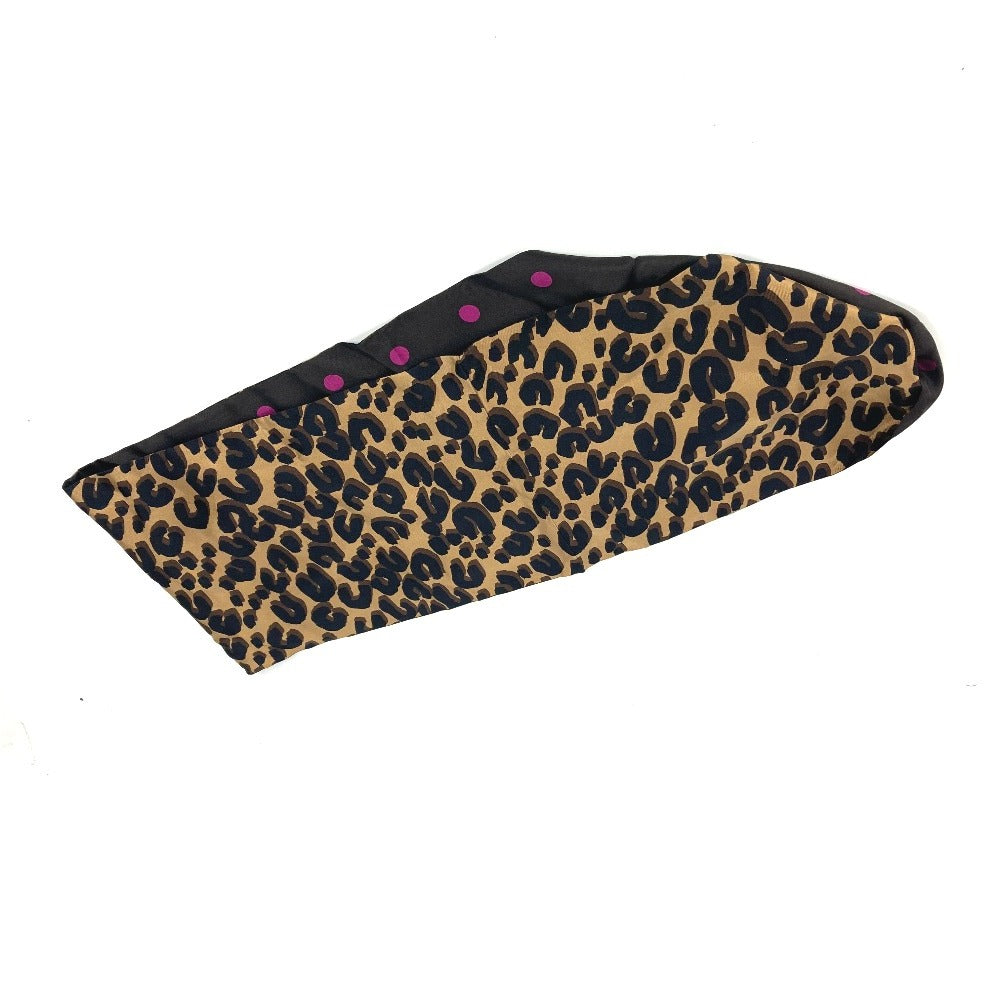 LOUIS VUITTON Scarf silk Brown Leopard logo snood Women