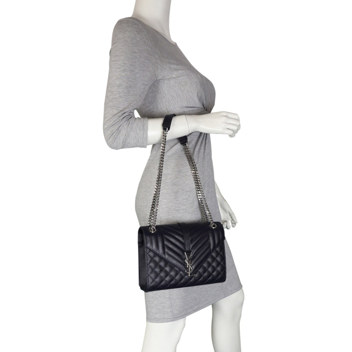 Saint Laurent Monogram Mix Matelasse Envelope Chain Bag Medium