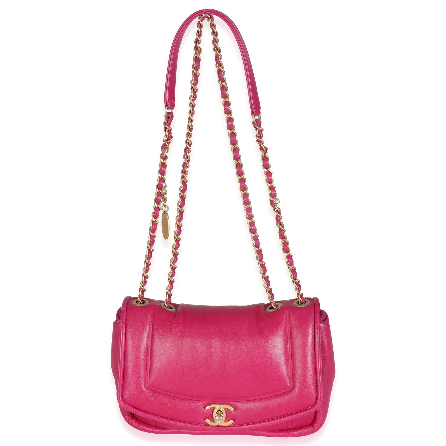 Chanel Dark Pink Lambskin Medium Simply Flap Bag