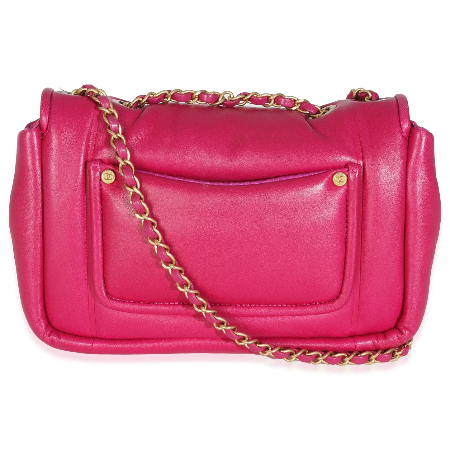 Chanel Dark Pink Lambskin Medium Simply Flap Bag