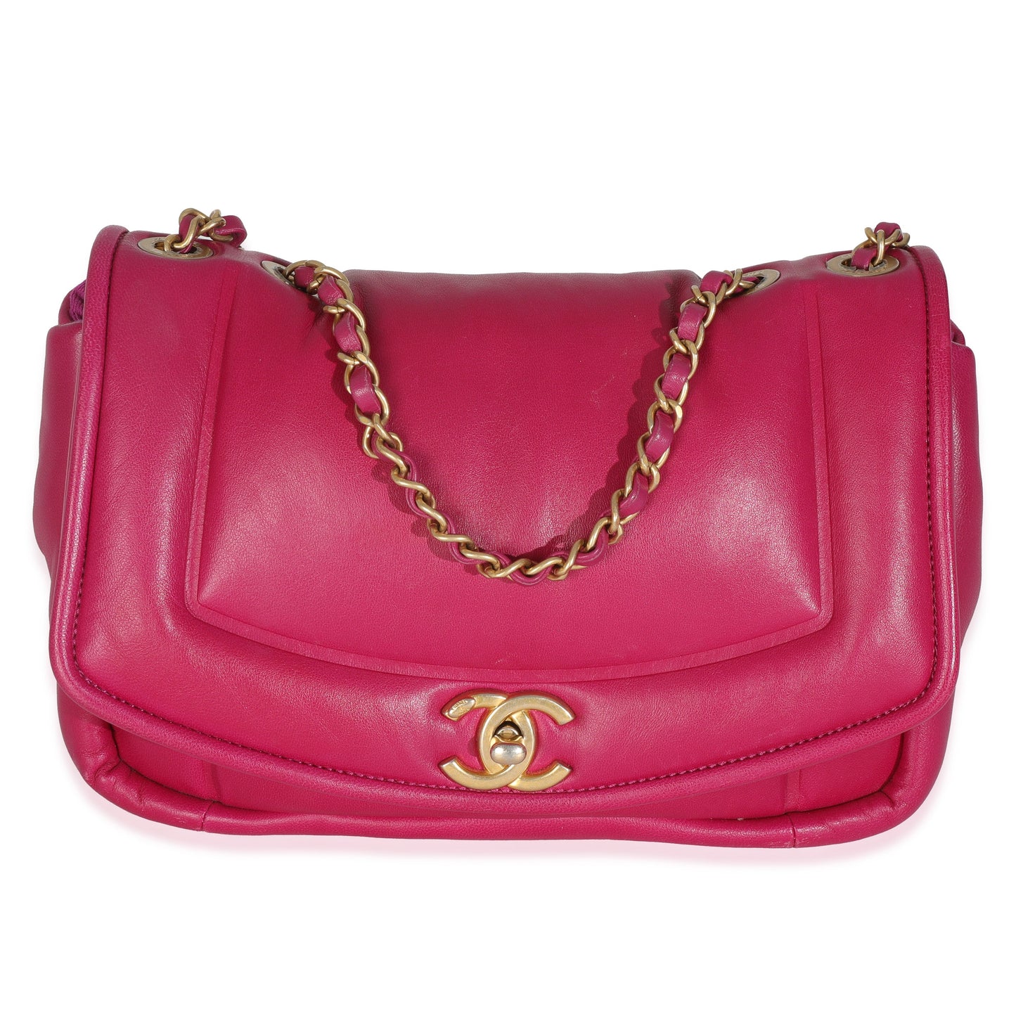 Chanel Dark Pink Lambskin Medium Simply Flap Bag