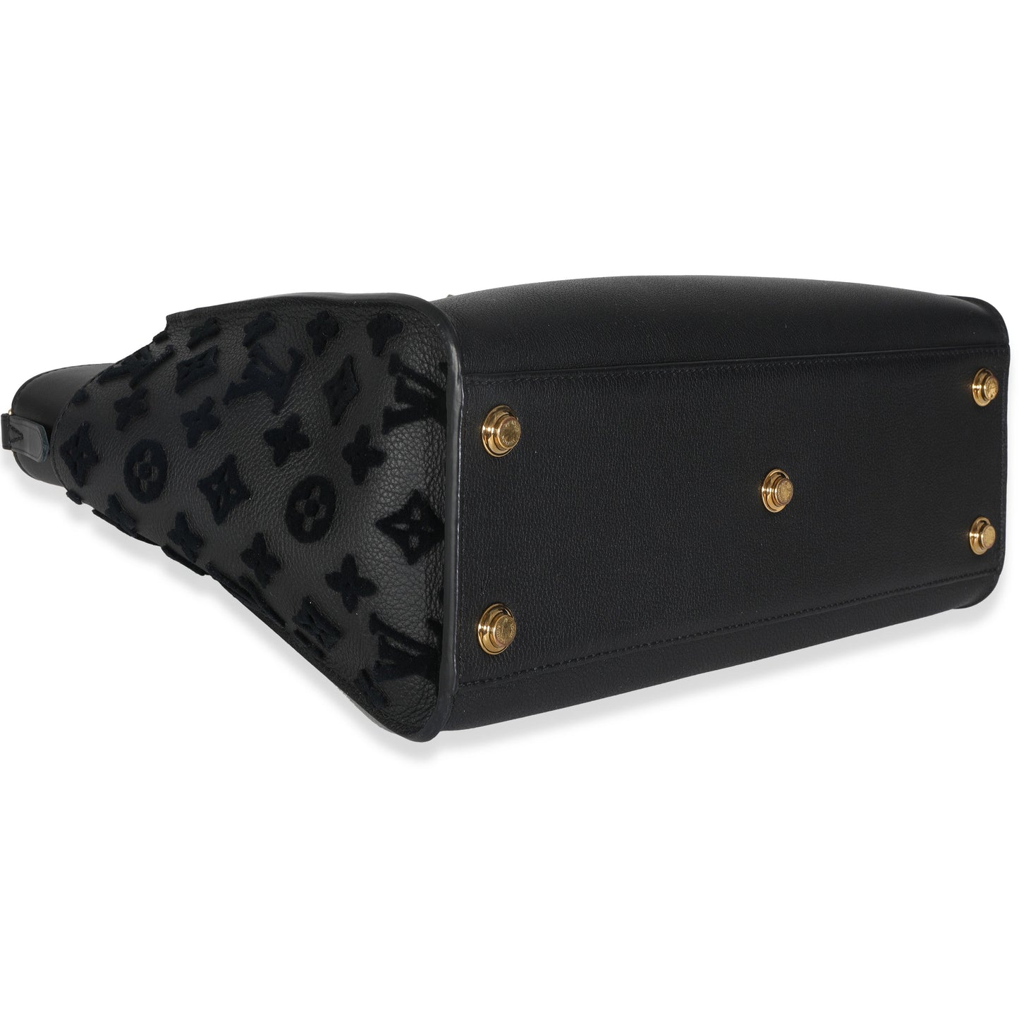 Louis Vuitton Black Calfskin Monogram Tufting On My Side MM