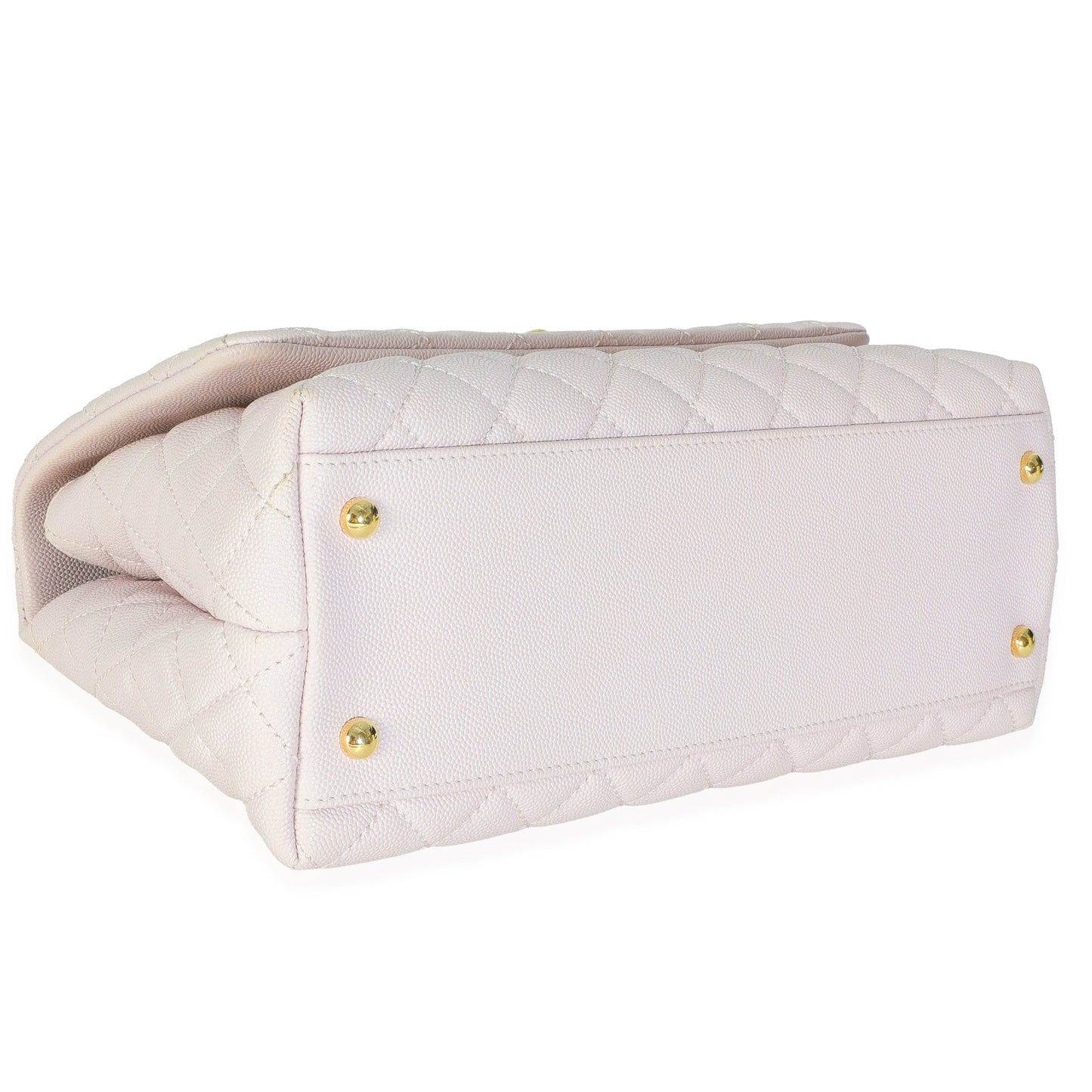 Chanel Light Pink Quilted Caviar Medium Coco Top Handle Handbag