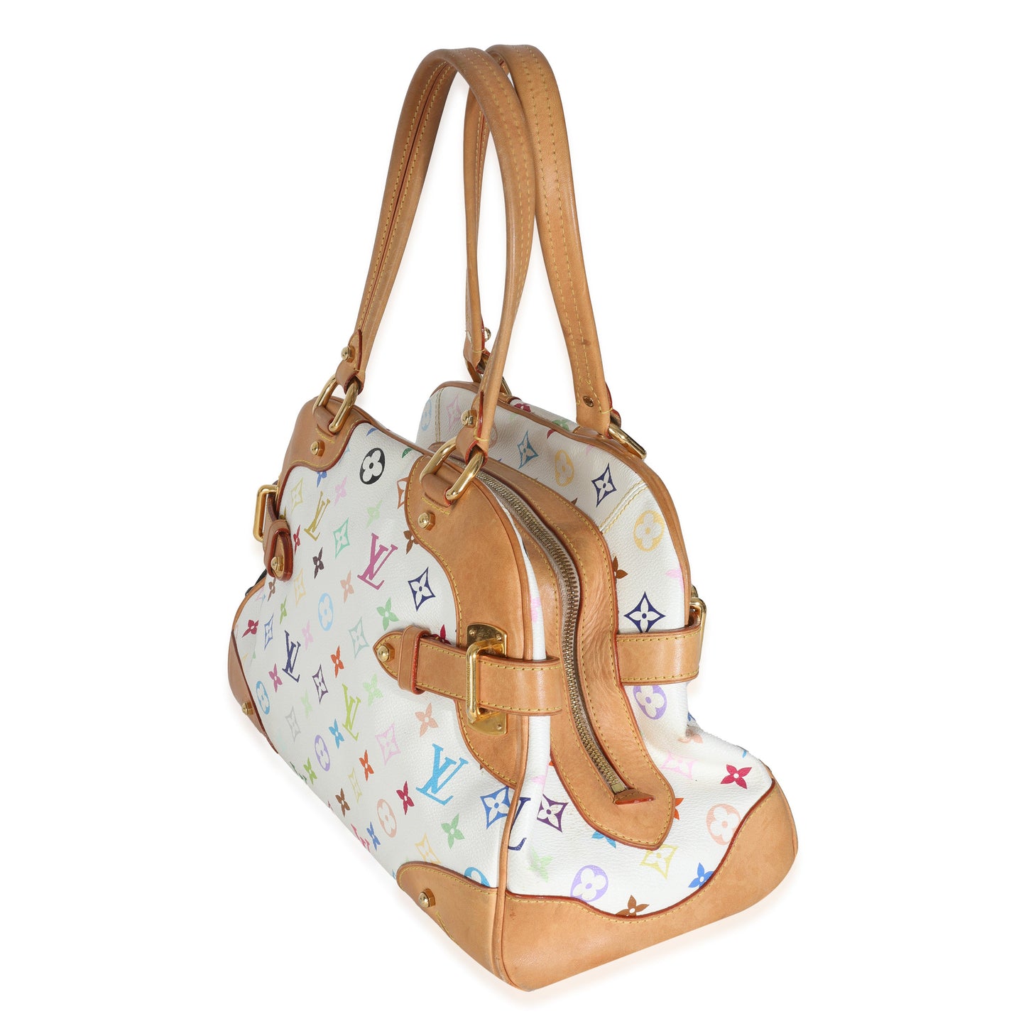 Louis Vuitton White Monogram Multicolor Canvas Claudia