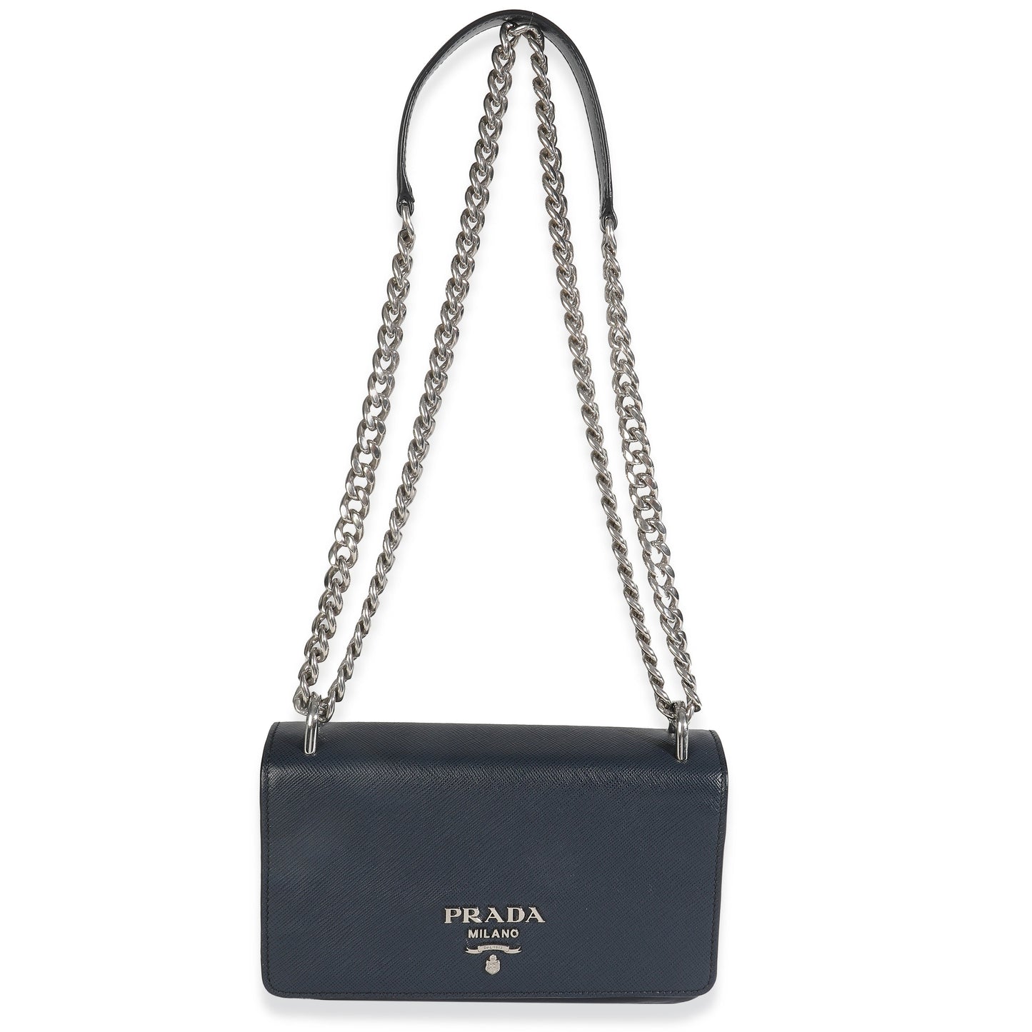 Prada Bluette Saffiano Chain Shoulder Bag