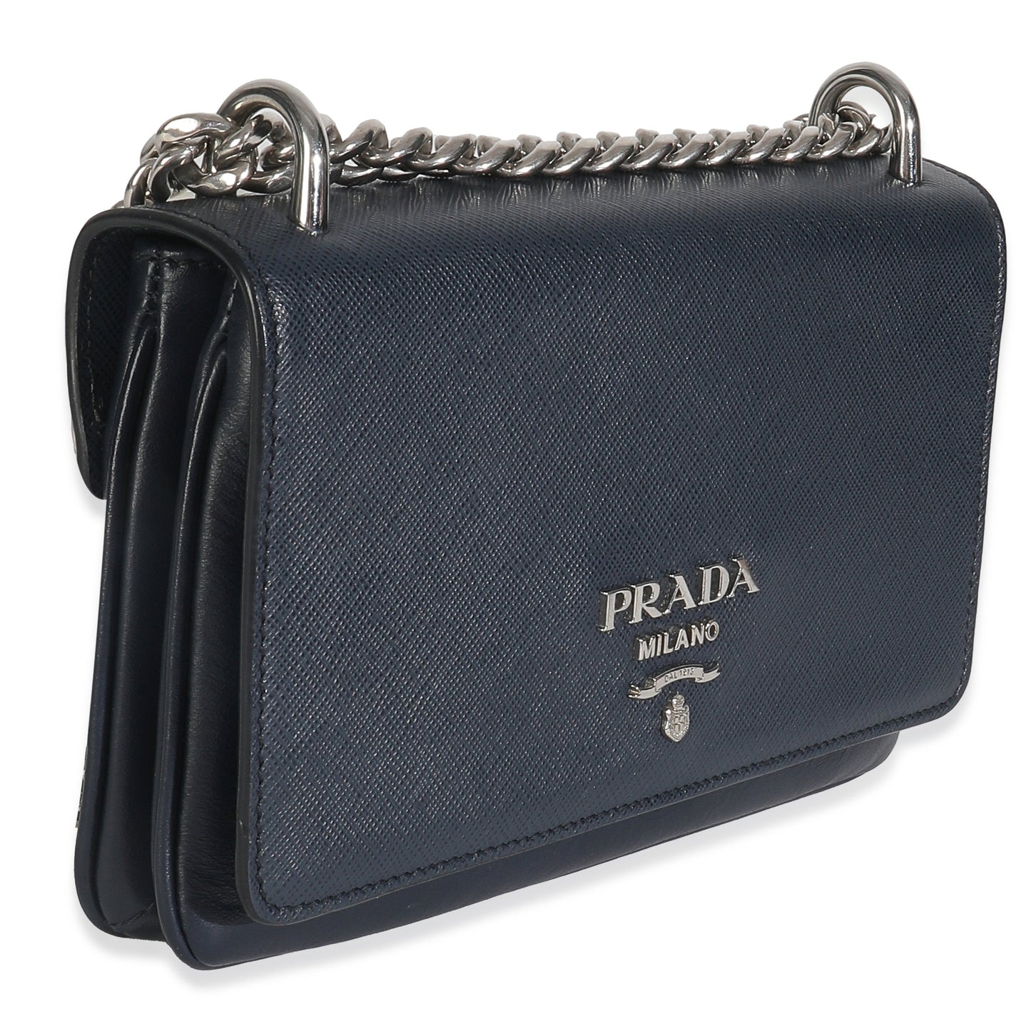 Prada Bluette Saffiano Chain Shoulder Bag