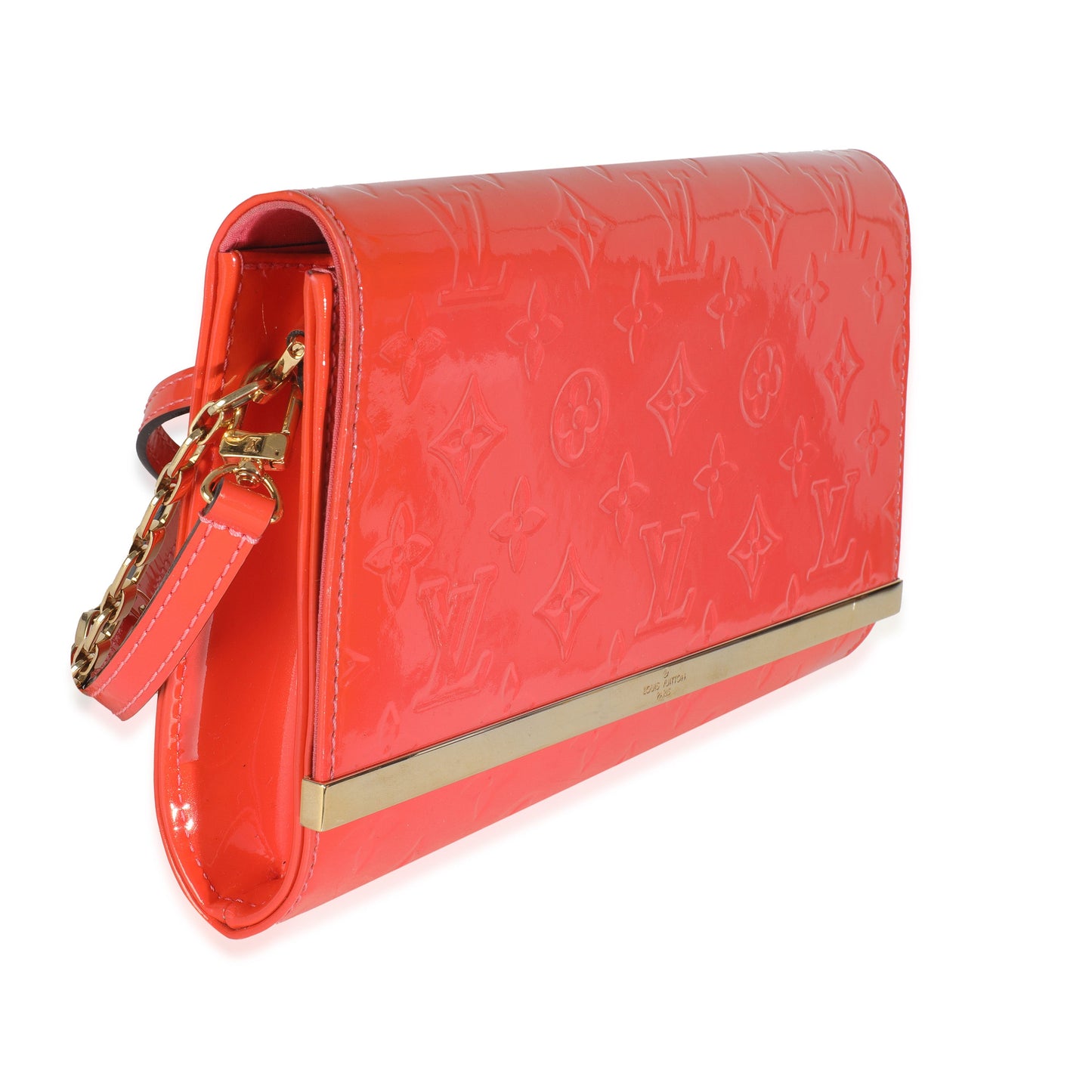 Louis Vuitton Orange Sunset Monogram Vernis Ana Clutch