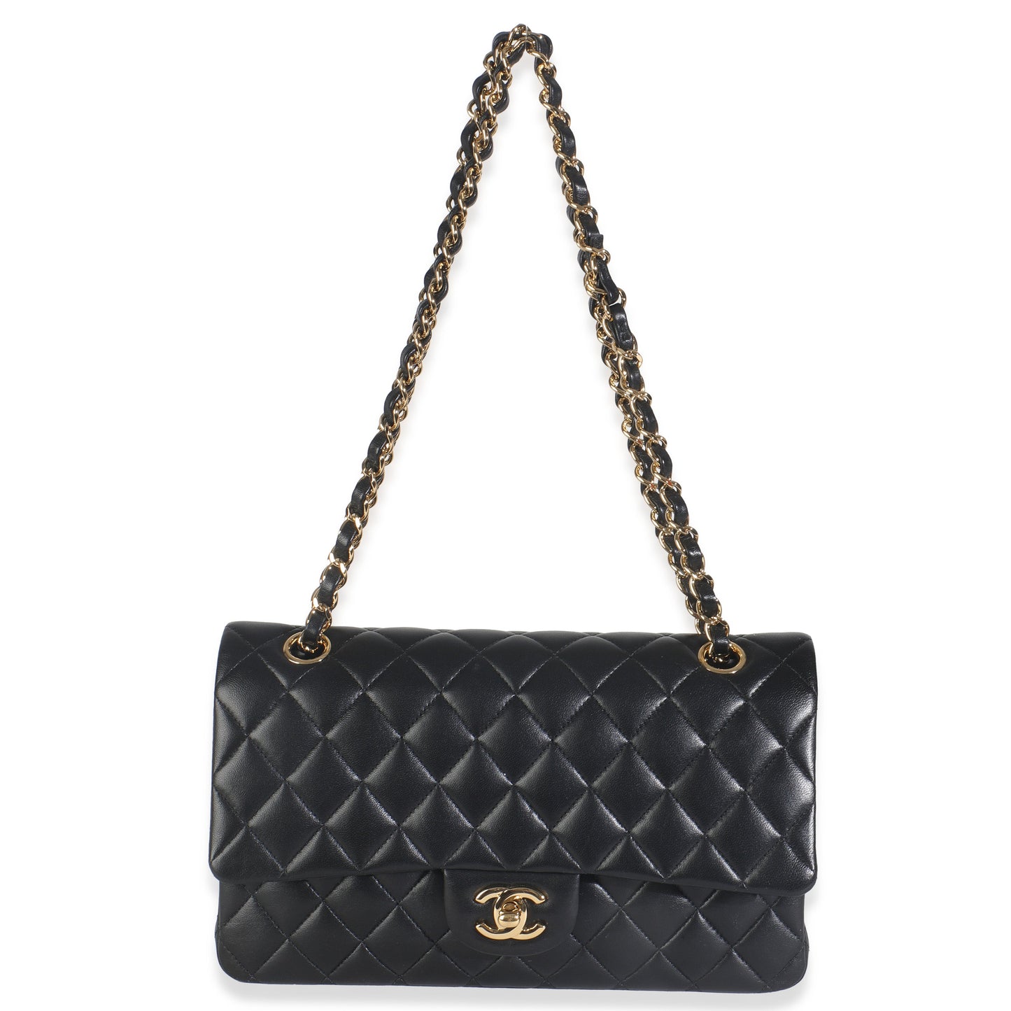 Chanel Black Quilted Lambskin Medium Classic Double Flap Bag