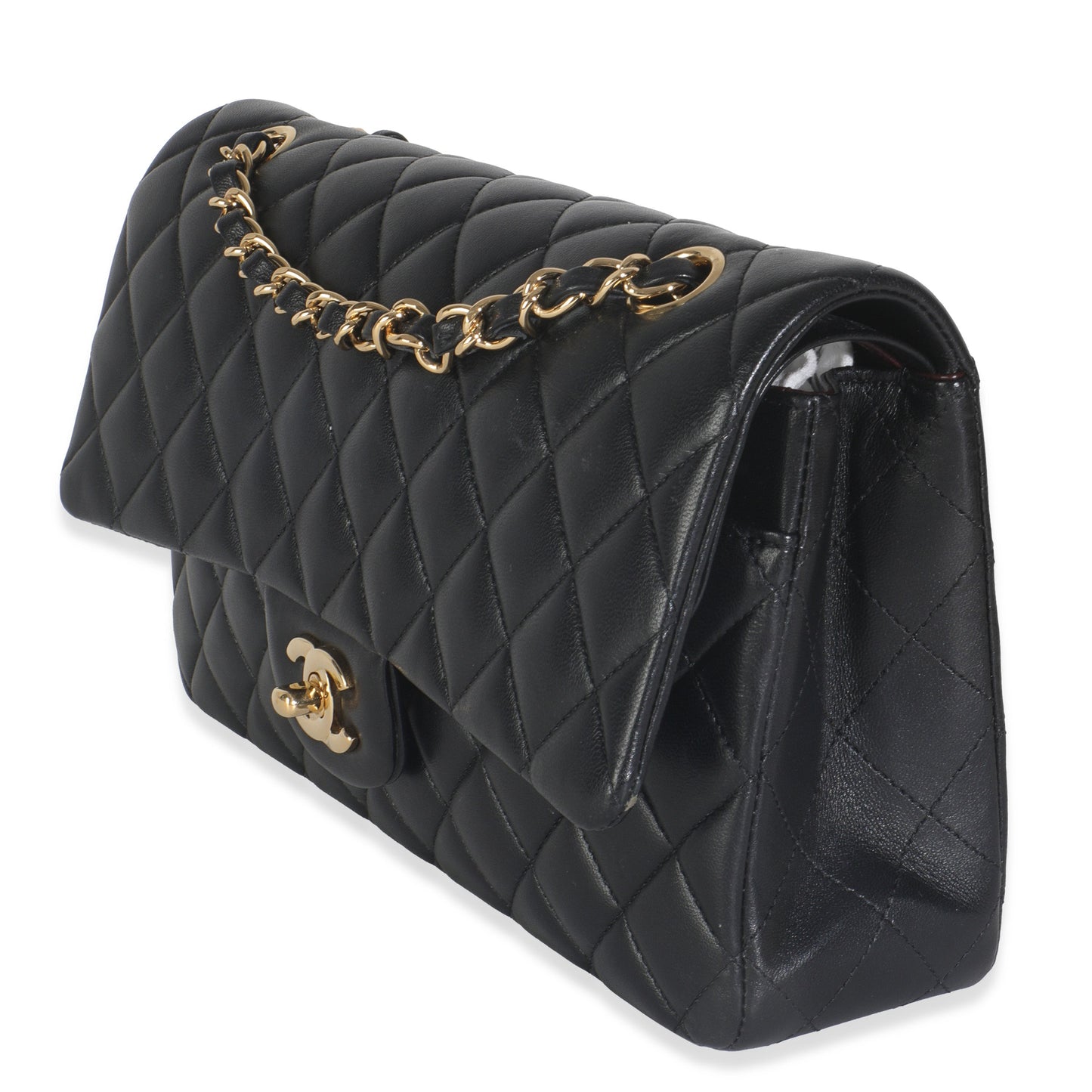 Chanel Black Quilted Lambskin Medium Classic Double Flap Bag