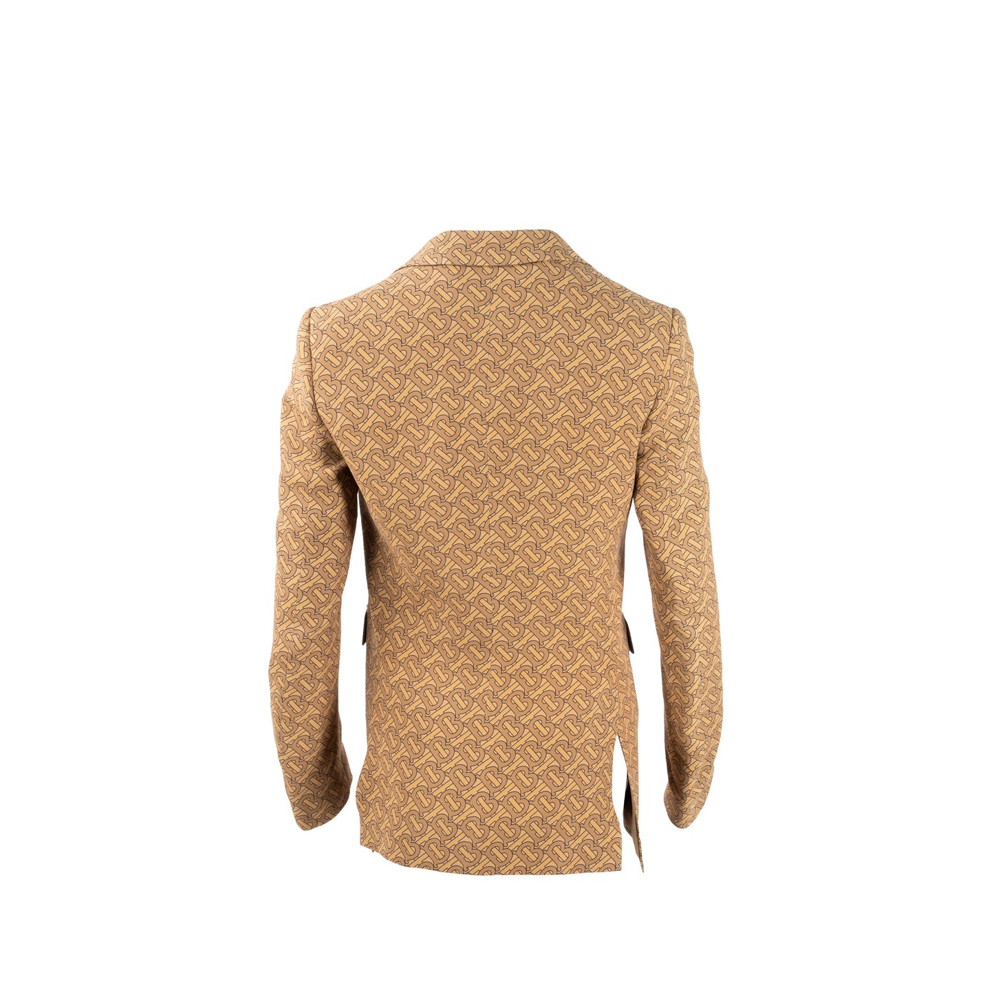 Burberry Size IT36 Monogram Print Slim-Fit Blazer Silk Tawny