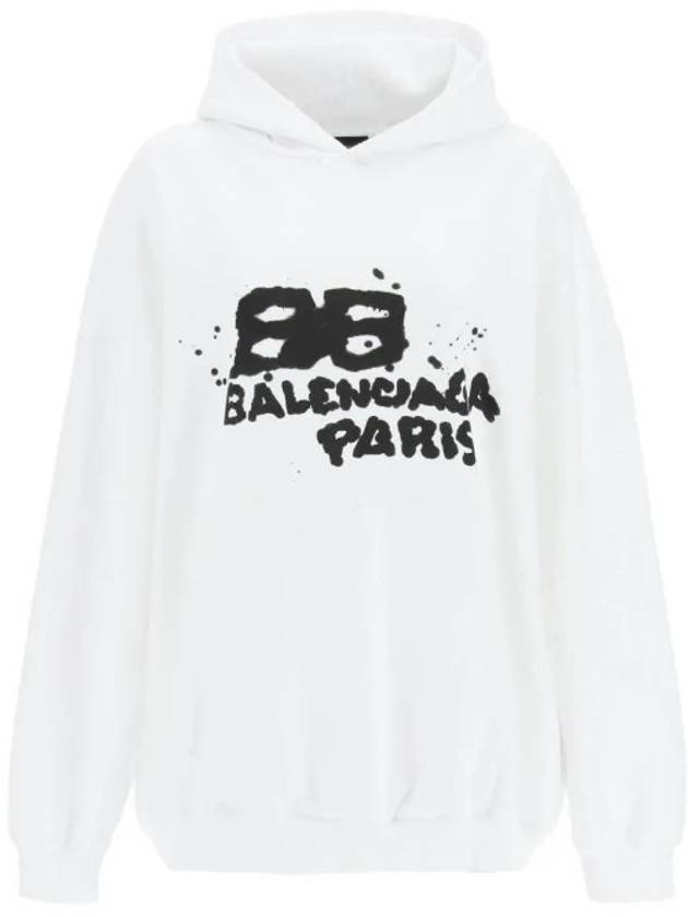 Luxury Balenciaga Trending 2025 BB Icon Logo Large Fit Hoodie White