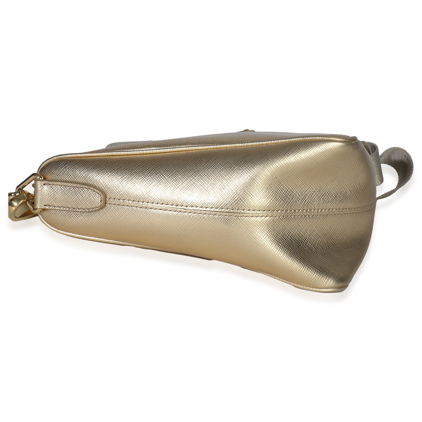 Prada Platino Gold Saffiano Lux Triangle Shoulder Bag