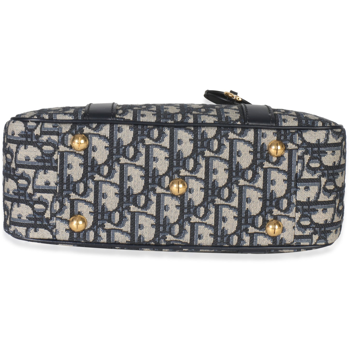 Dior Navy Oblique Canvas Small D Vibe Bowling Bag