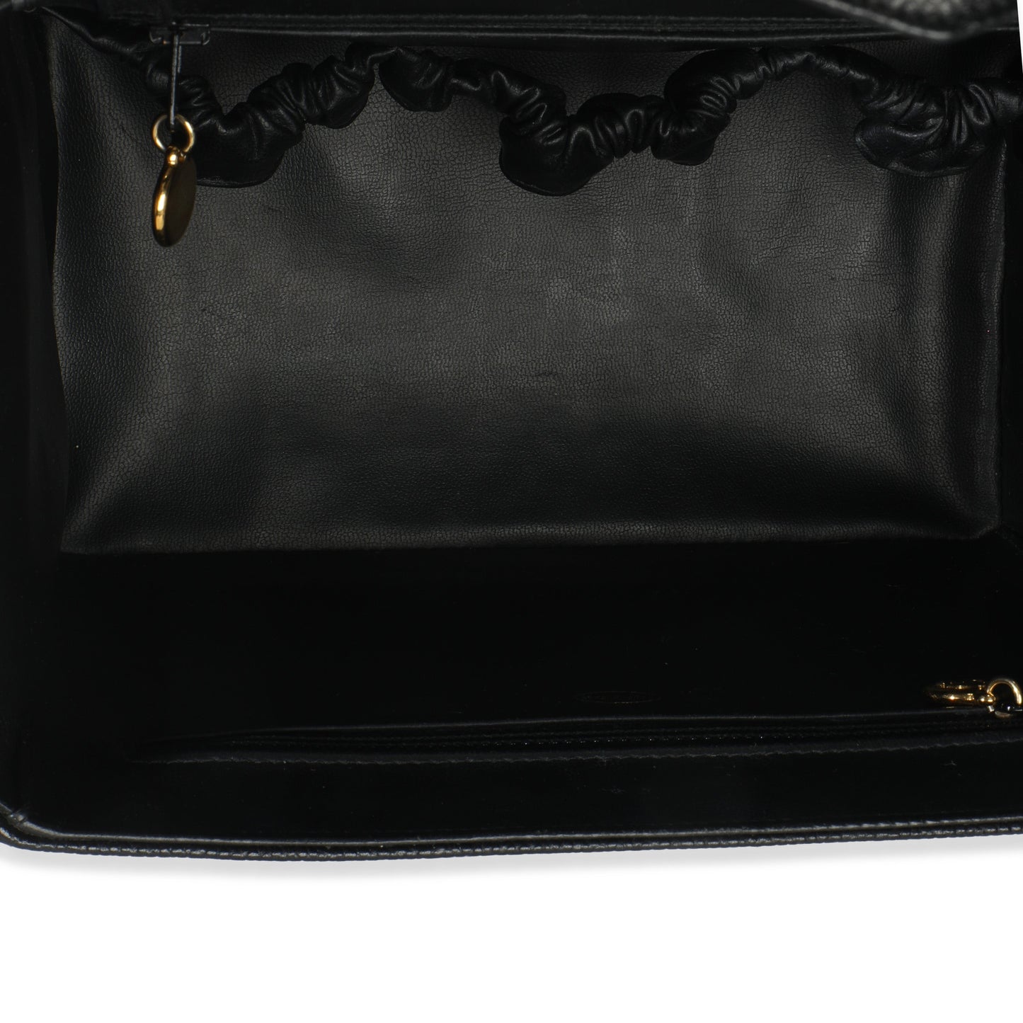 Chanel 24K Vintage Black Caviar Vanity Box Train Case