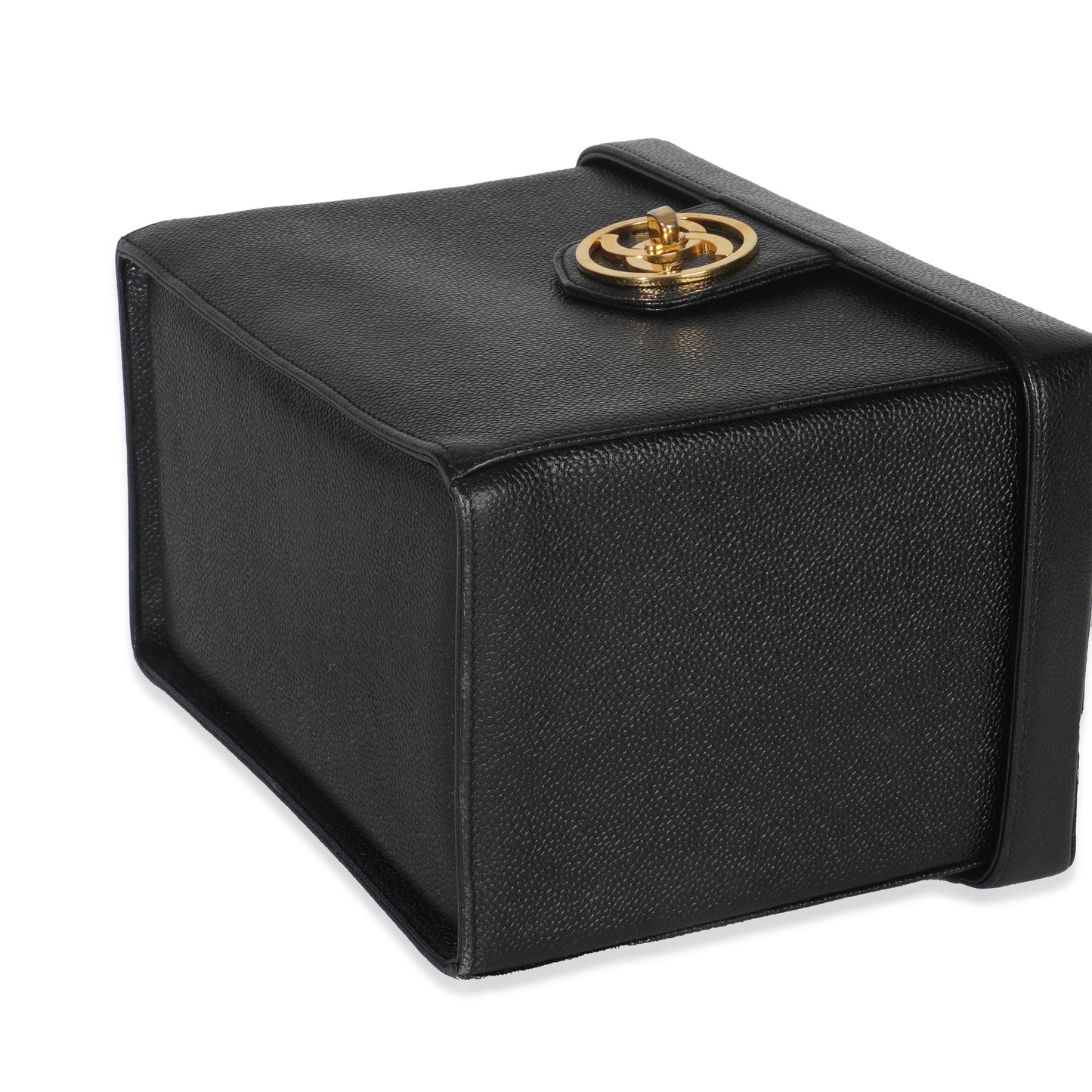 Chanel 24K Vintage Black Caviar Vanity Box Train Case
