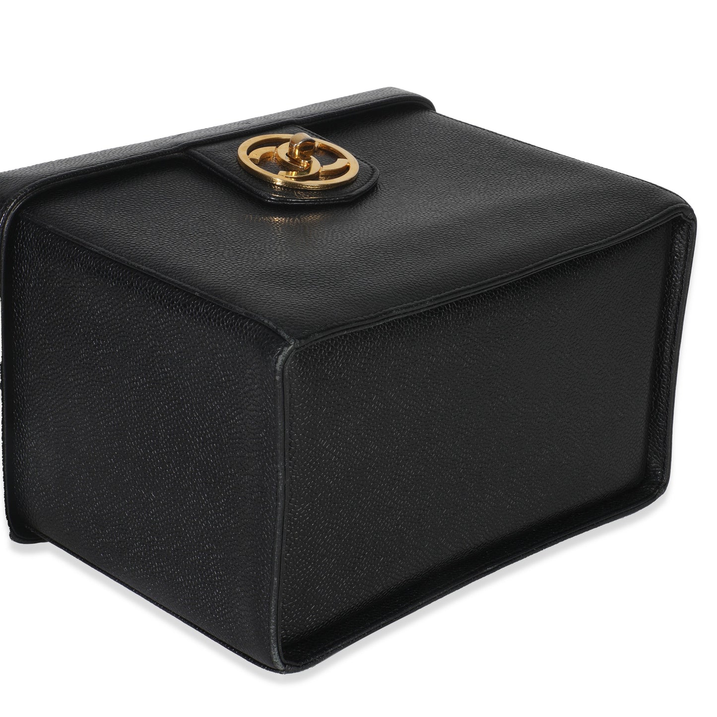 Chanel 24K Vintage Black Caviar Vanity Box Train Case